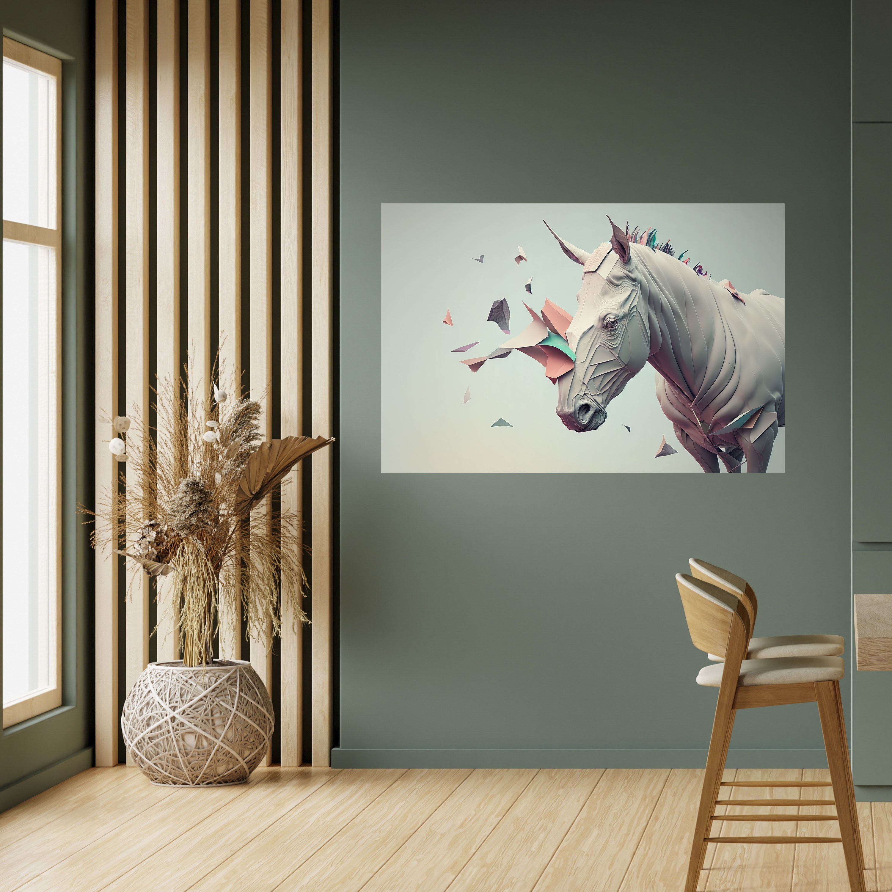 FUTURISTIC HORSE Poster Horizontal Autocolante