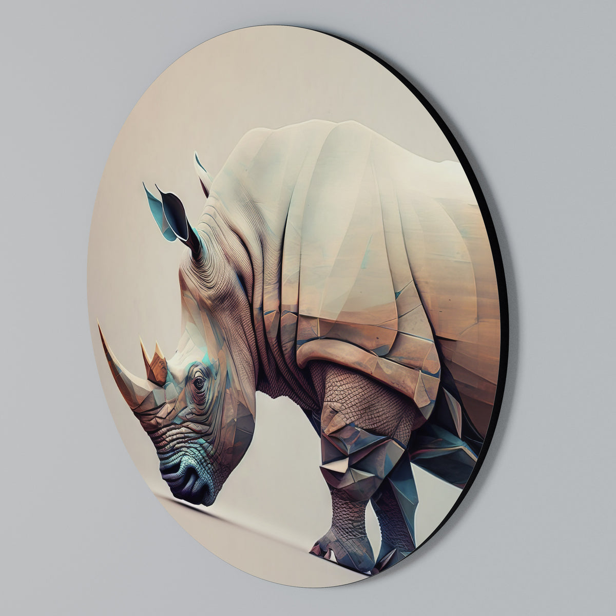 FUTURISTIC RHINO Arte de Parede Redonda