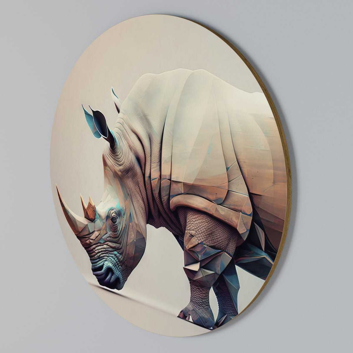 FUTURISTIC RHINO Arte de Parede Redonda