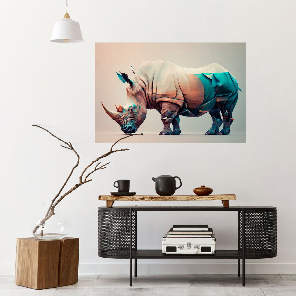 FUTURISTIC RHINO Poster Horizontal Autocolante