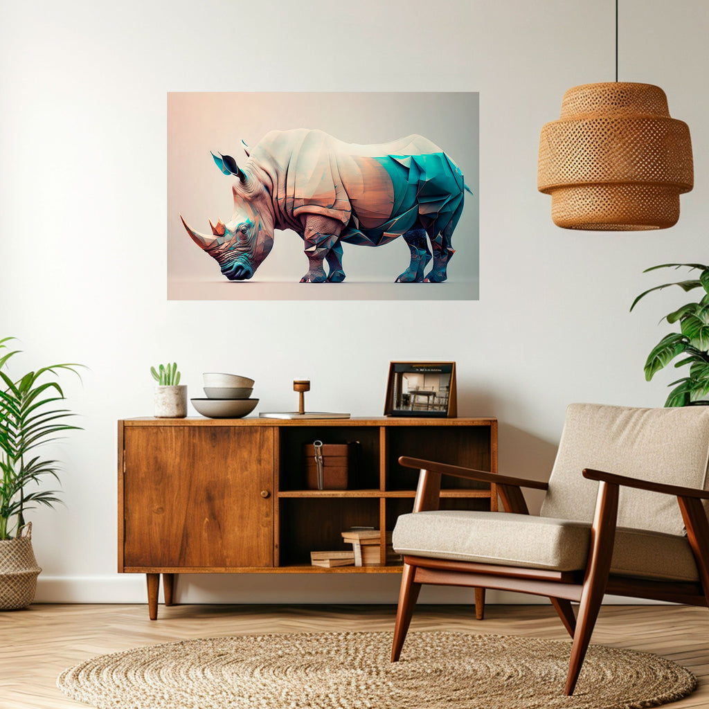 FUTURISTIC RHINO Poster Horizontal Autocolante
