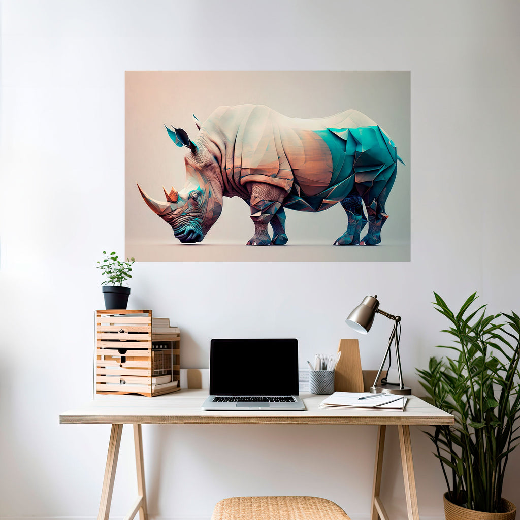 FUTURISTIC RHINO Poster Horizontal Autocolante