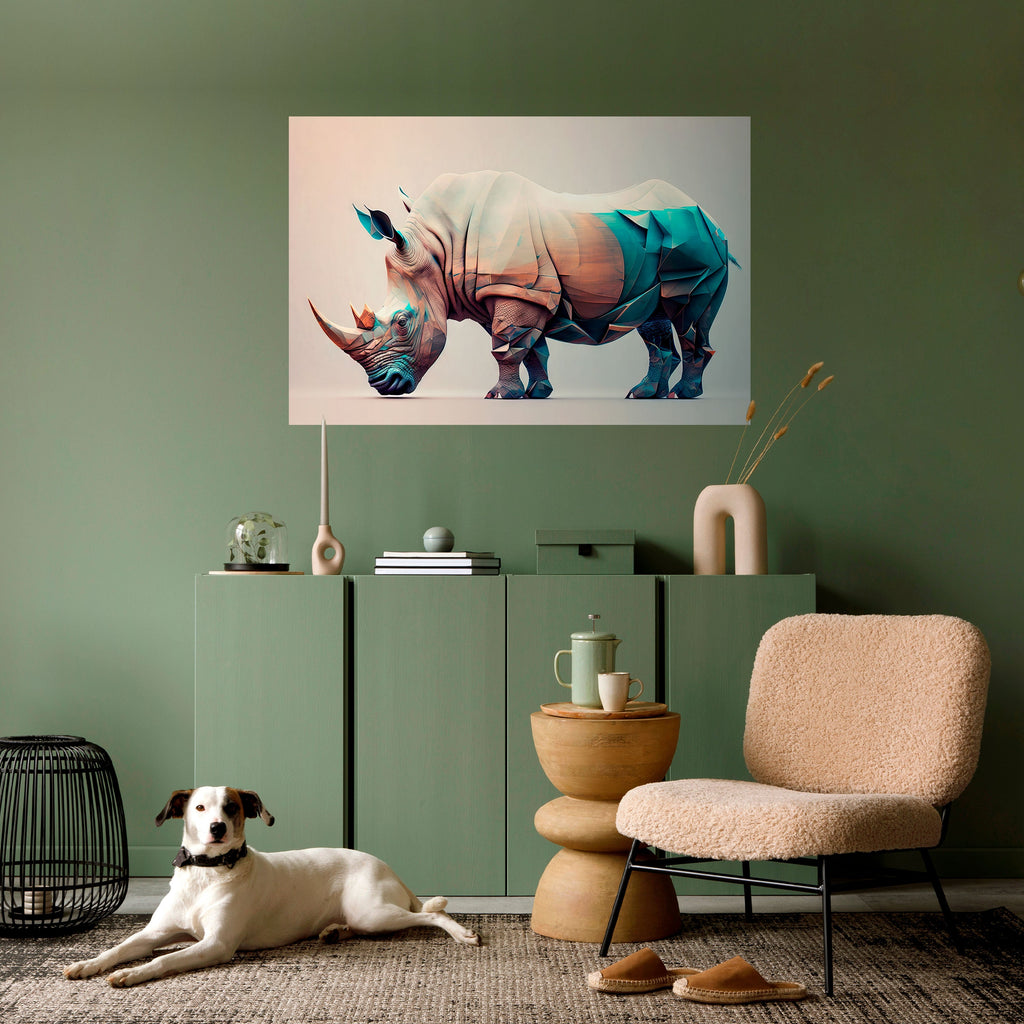 FUTURISTIC RHINO Poster Horizontal Autocolante