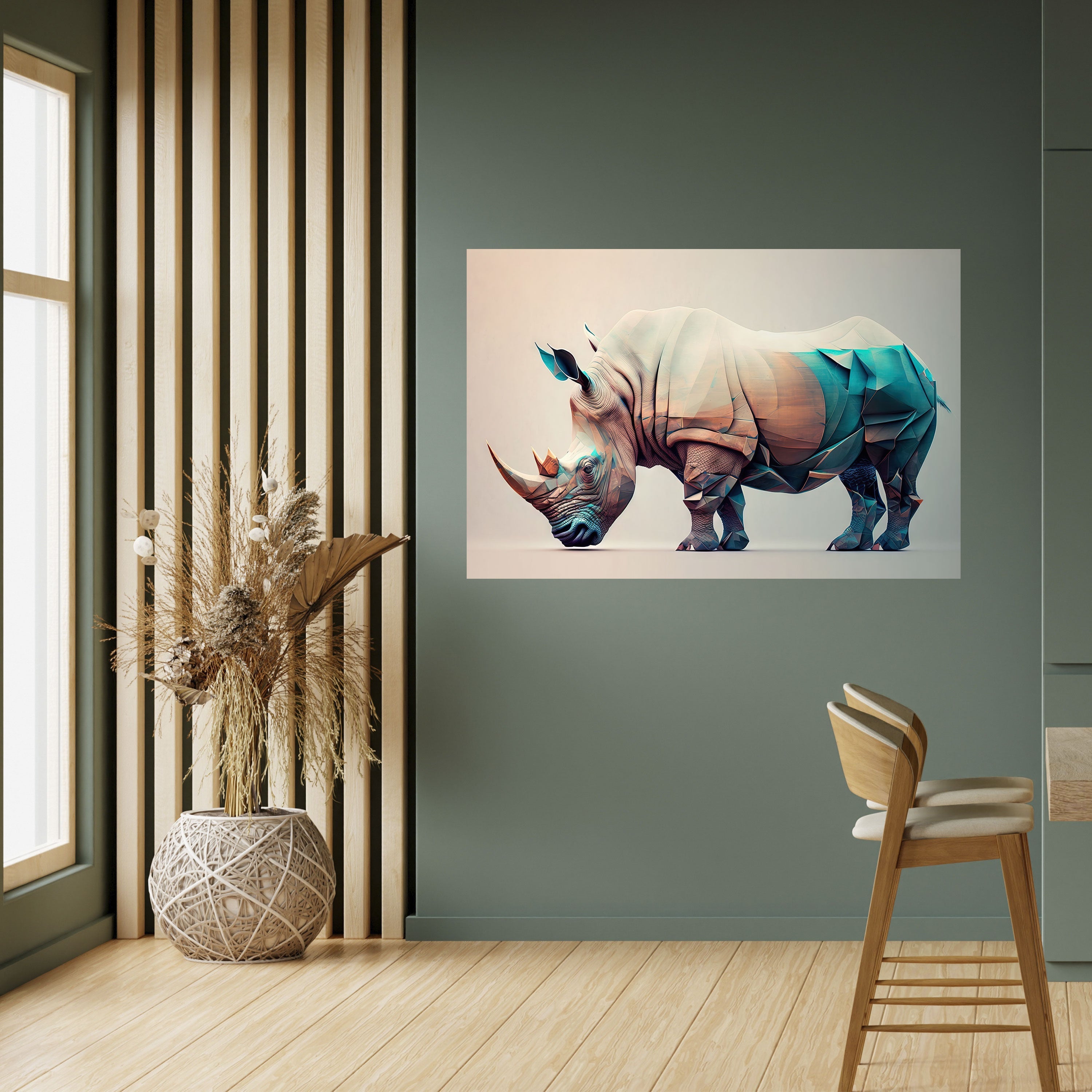 FUTURISTIC RHINO Poster Horizontal Autocolante
