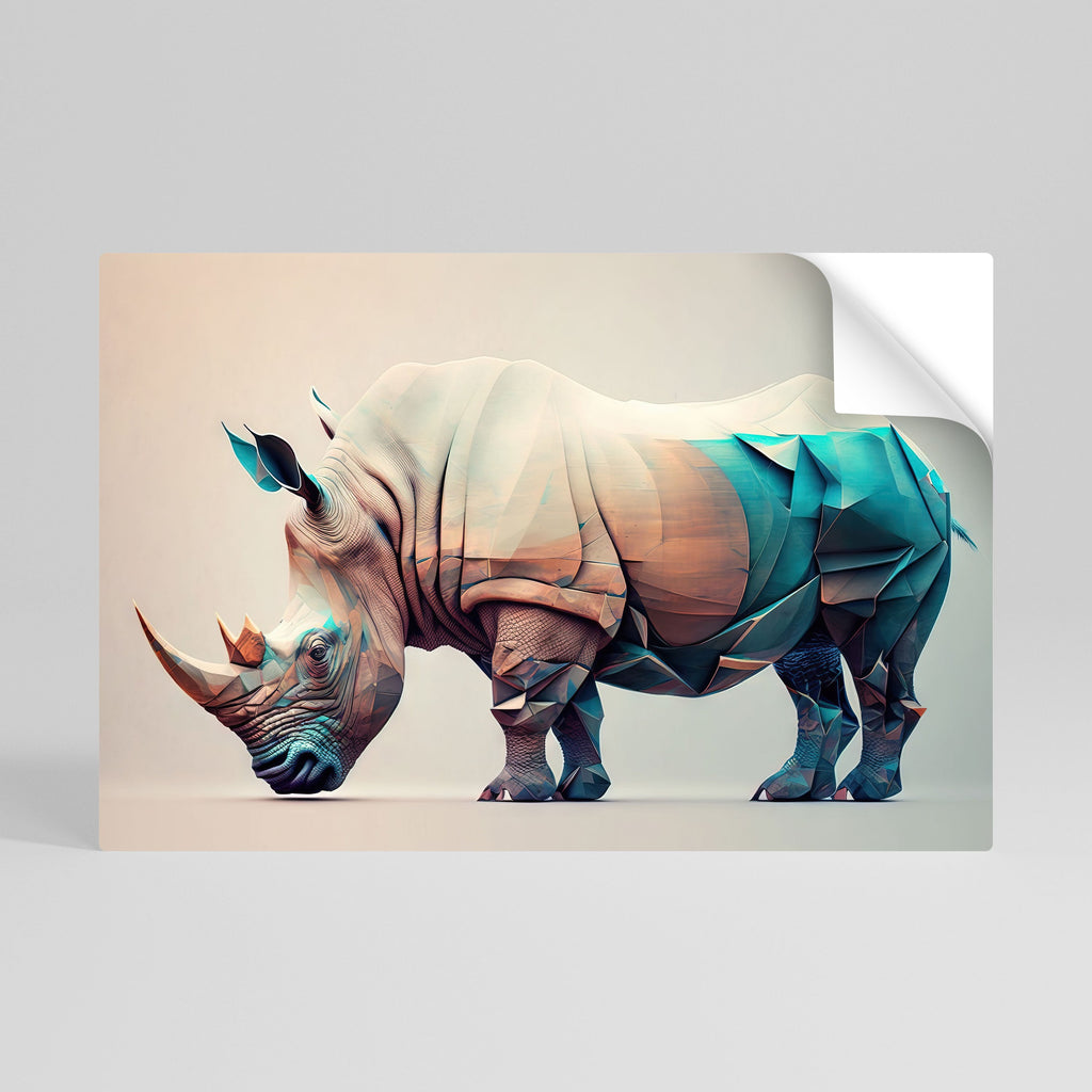 FUTURISTIC RHINO Poster Horizontal Autocolante