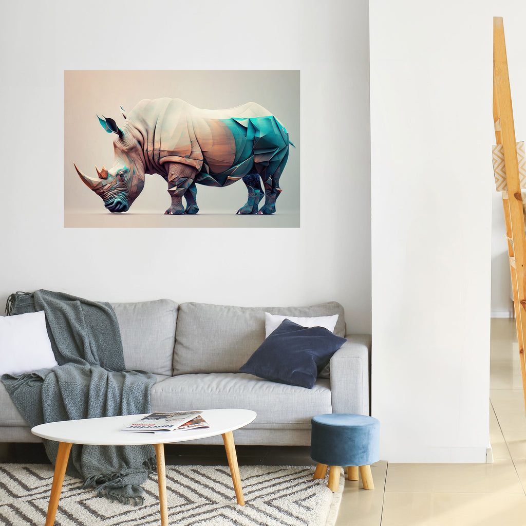 FUTURISTIC RHINO Poster Horizontal Autocolante