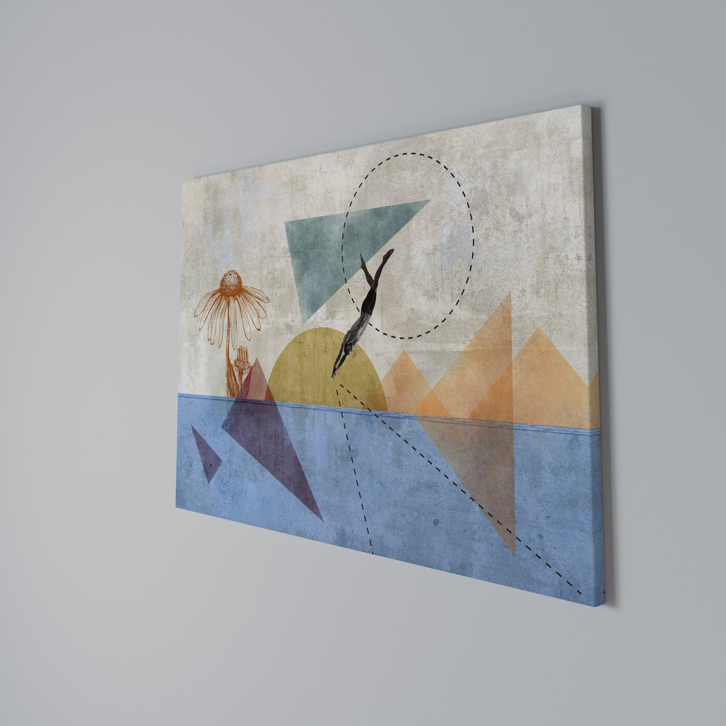 JUMP AROUND THE SHAPES Horizontal Canvas Print