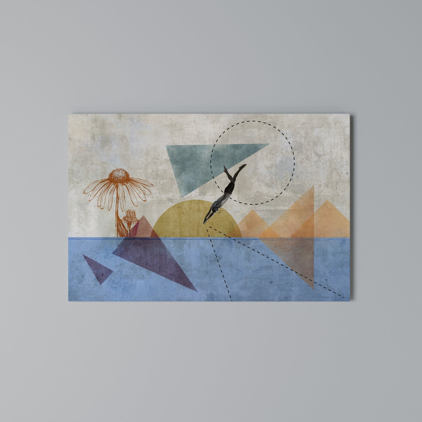JUMP AROUND THE SHAPES Horizontal Canvas Print