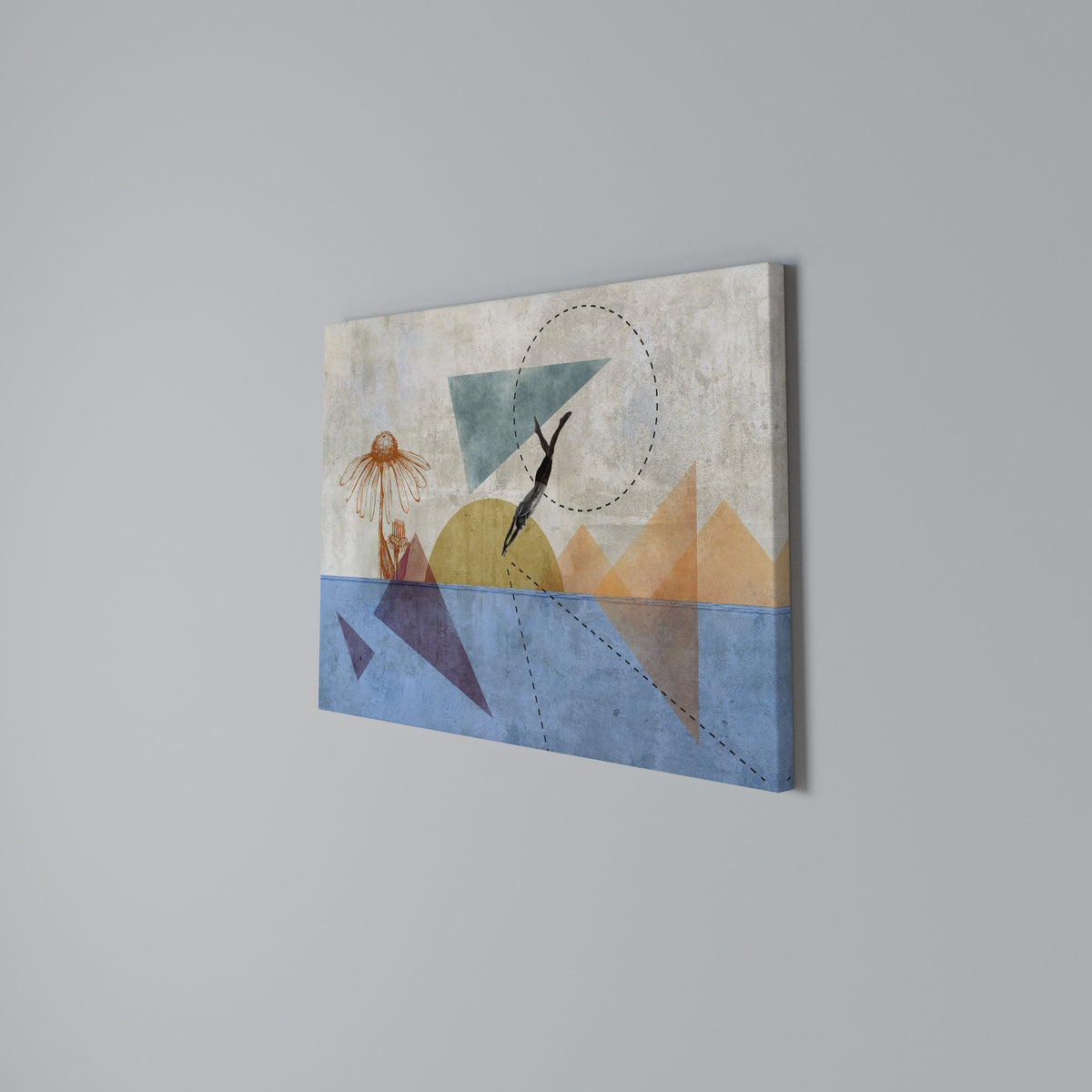 JUMP AROUND THE SHAPES Horizontal Canvas Print