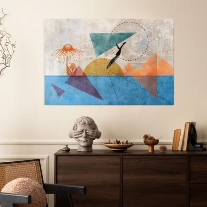 JUMP AROUND THE SHAPES Horizontal Canvas Print
