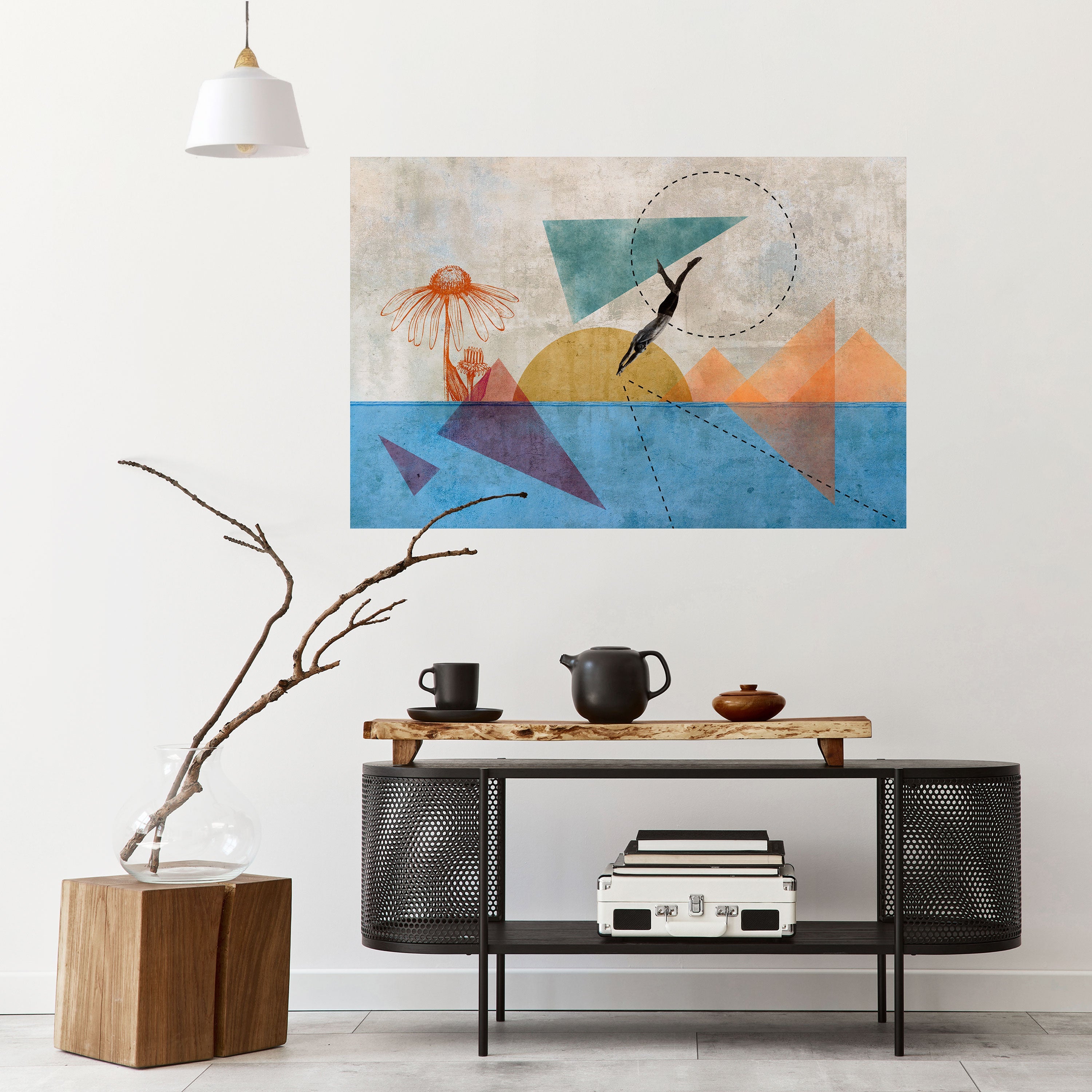 JUMP AROUND THE SHAPES Poster Horizontal Autocolante