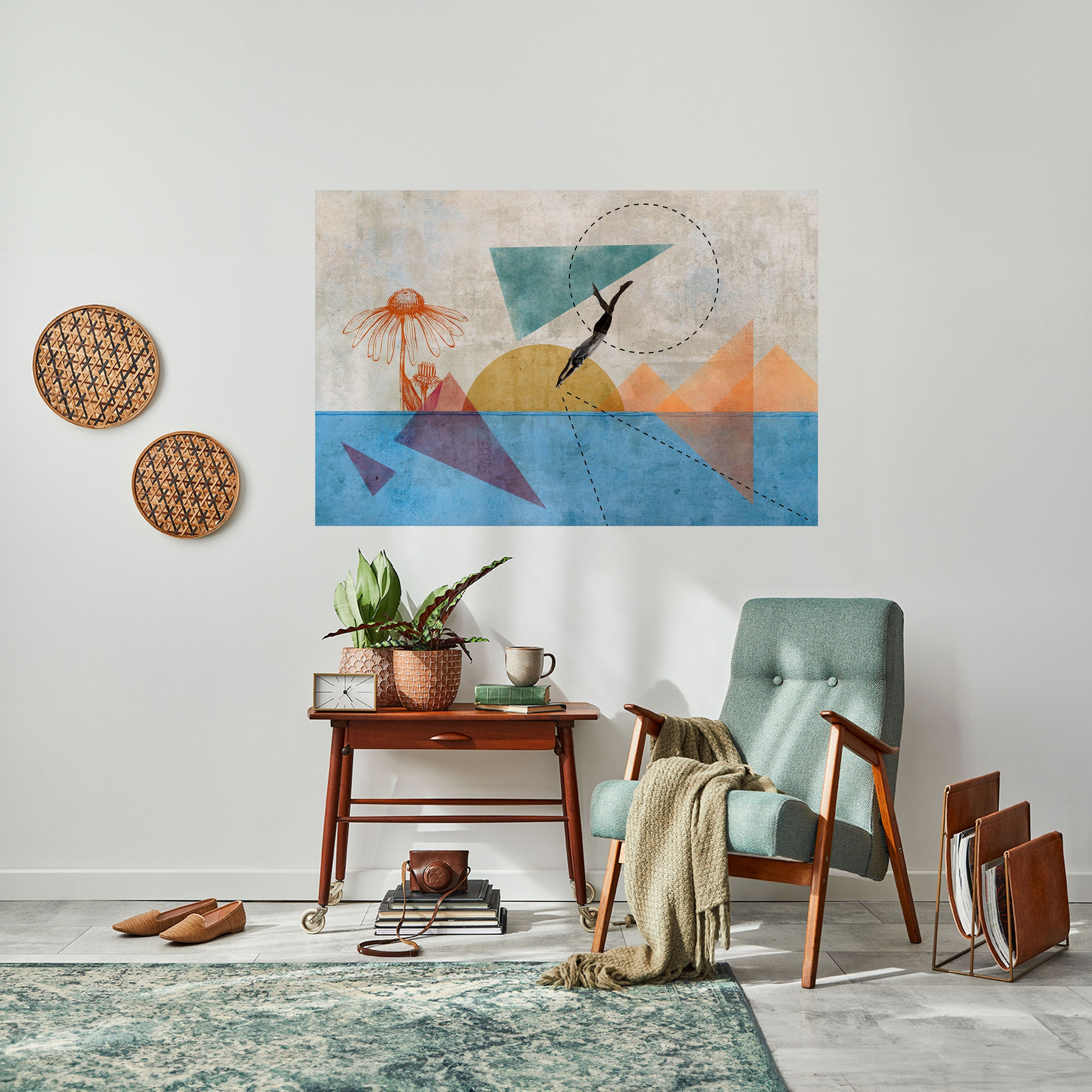 JUMP AROUND THE SHAPES Poster Horizontal Autocolante