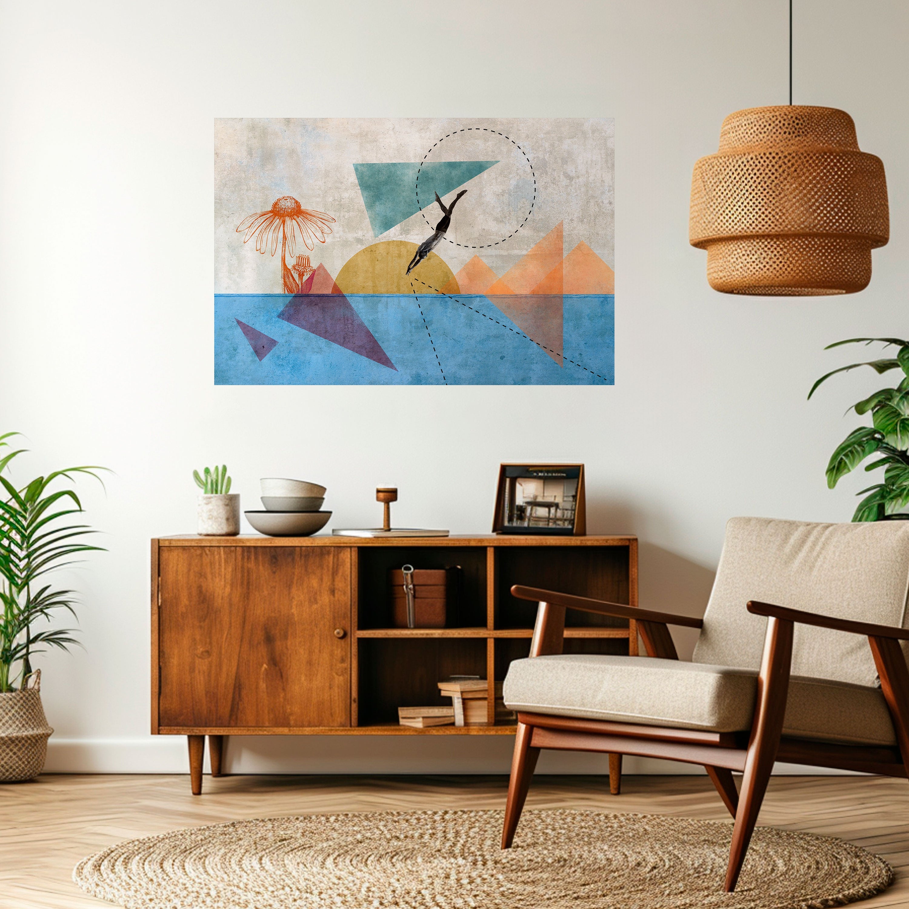 JUMP AROUND THE SHAPES Poster Horizontal Autocolante