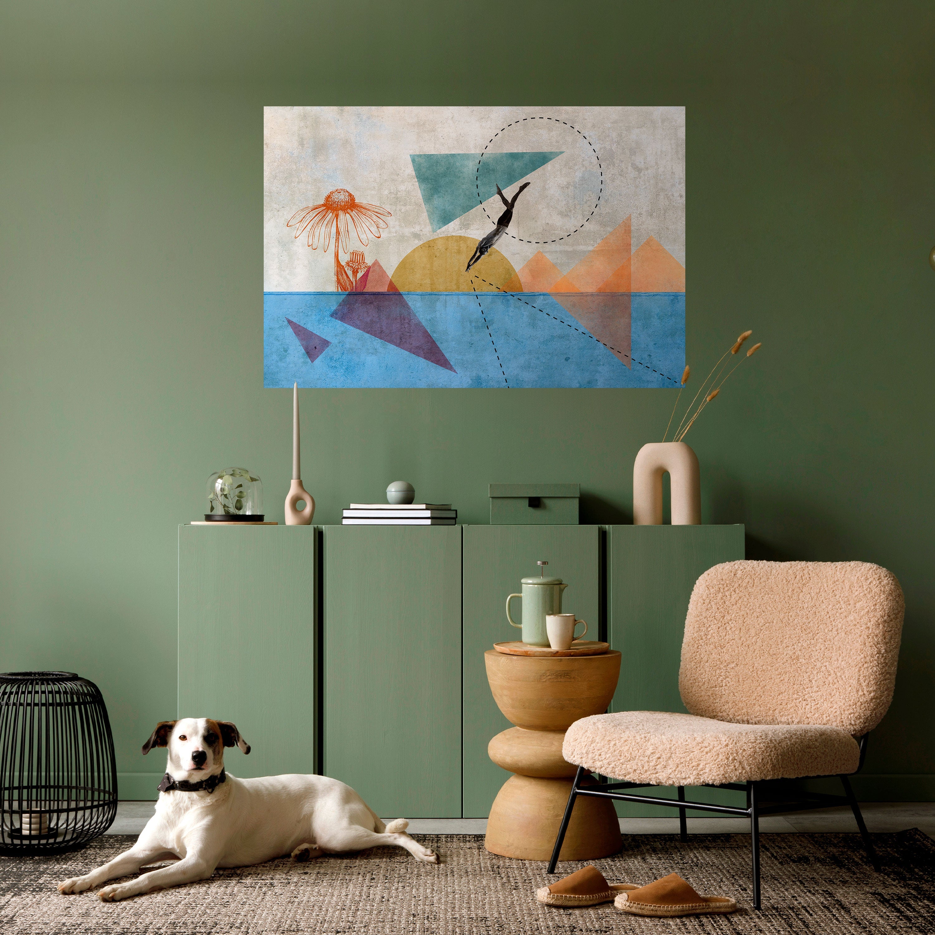 JUMP AROUND THE SHAPES Poster Horizontal Autocolante