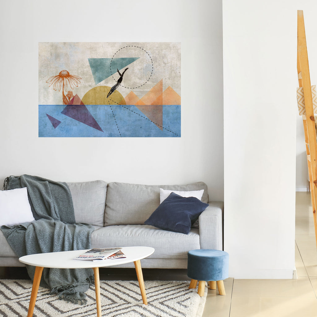 JUMP AROUND THE SHAPES Poster Horizontal Autocolante