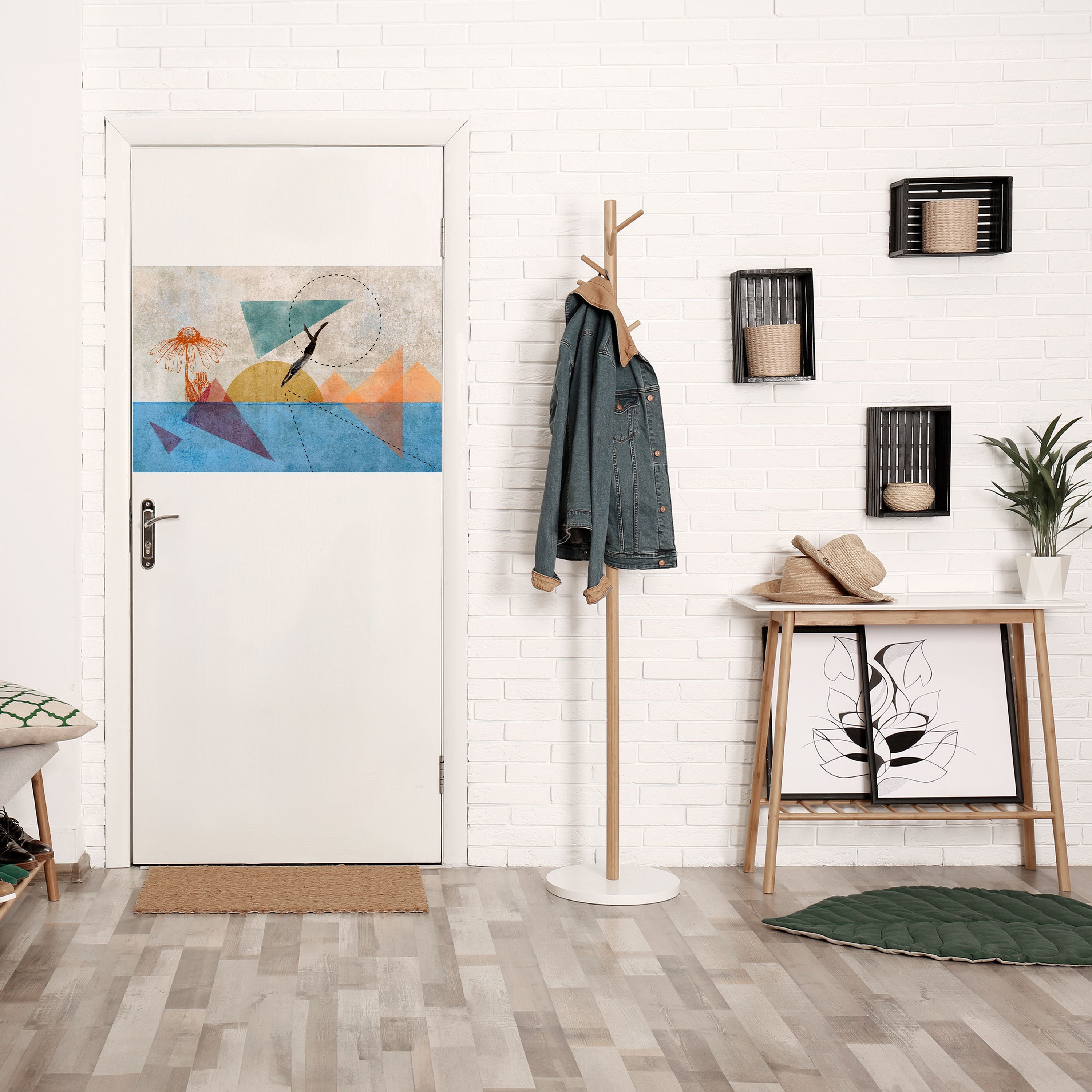 JUMP AROUND THE SHAPES Poster Horizontal Autocolante