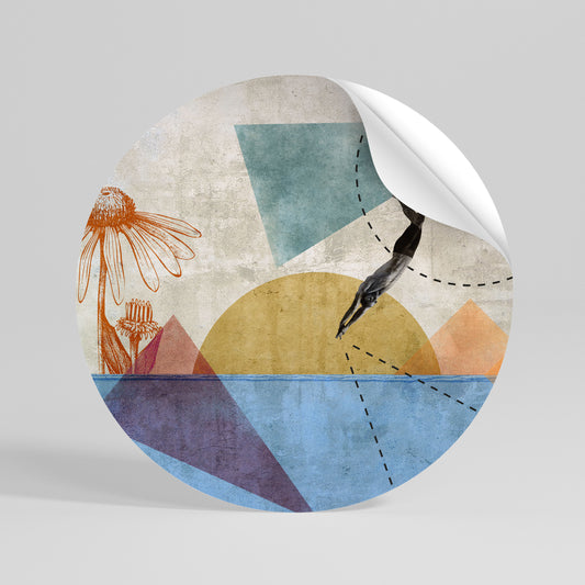 JUMP AROUND THE SHAPES Peel and Stick Round Sticker