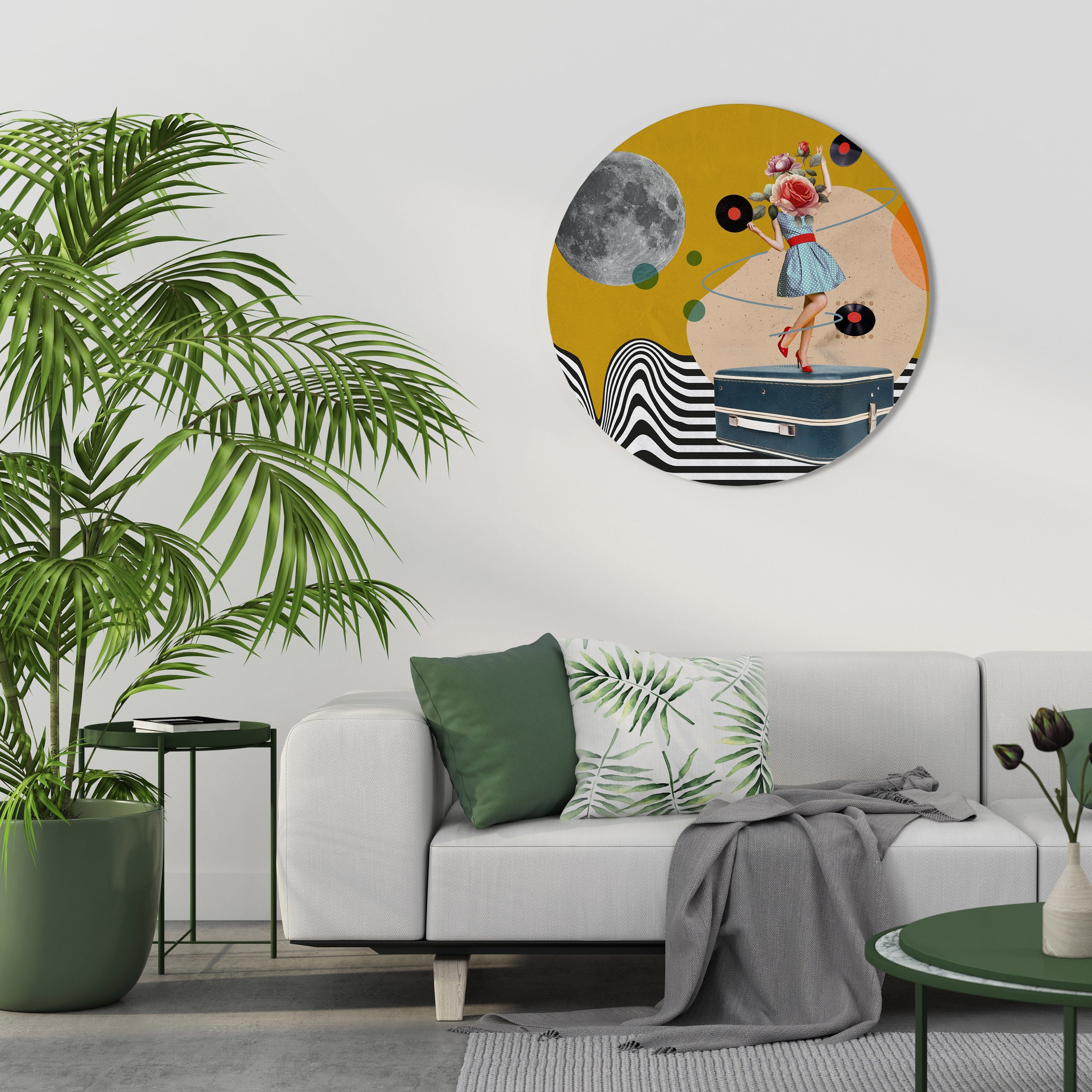 VINYL RETROSPECTION Round Wall Art