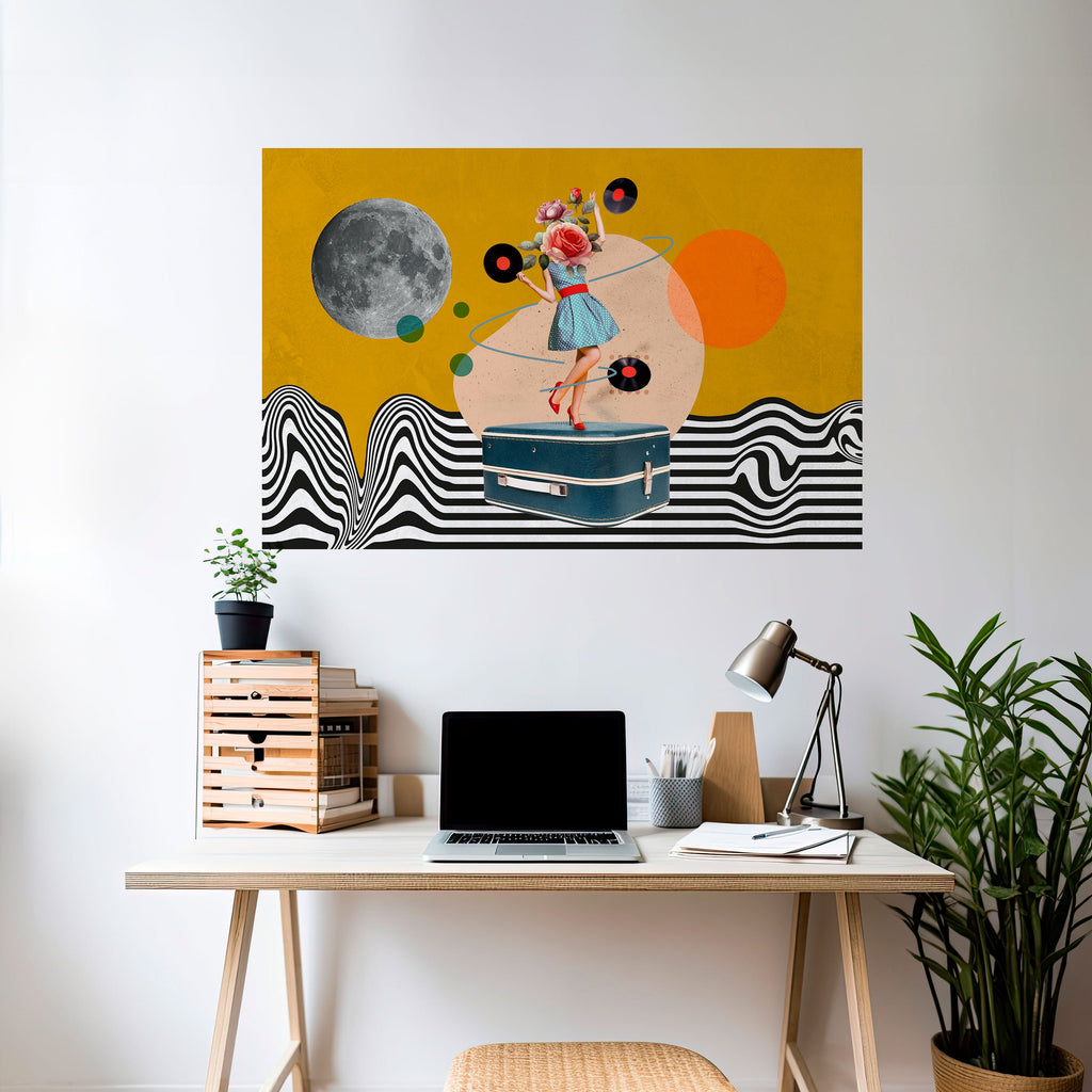 VINYL RETROSPECTION Poster Horizontal Autocolante