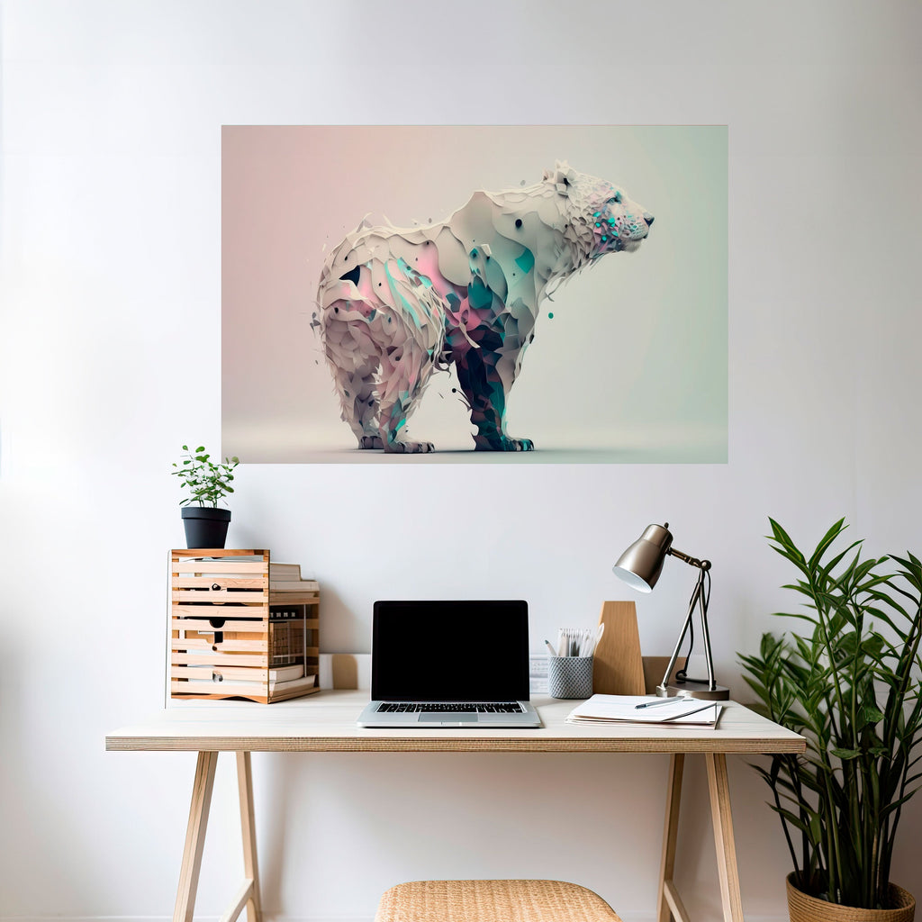 FUTURISTIC BEAR Poster Horizontal Autocolante