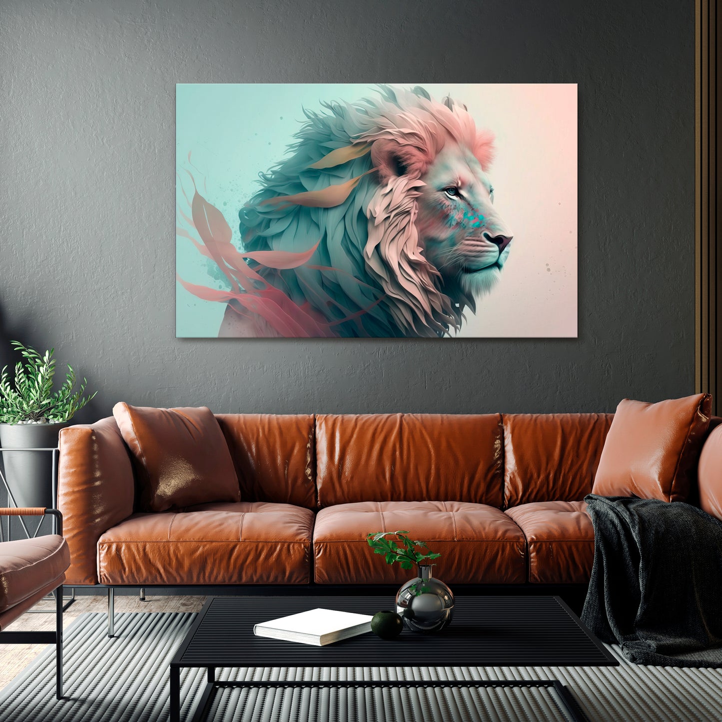LUMINOUS LION MAJESTY Horizontal Canvas Print
