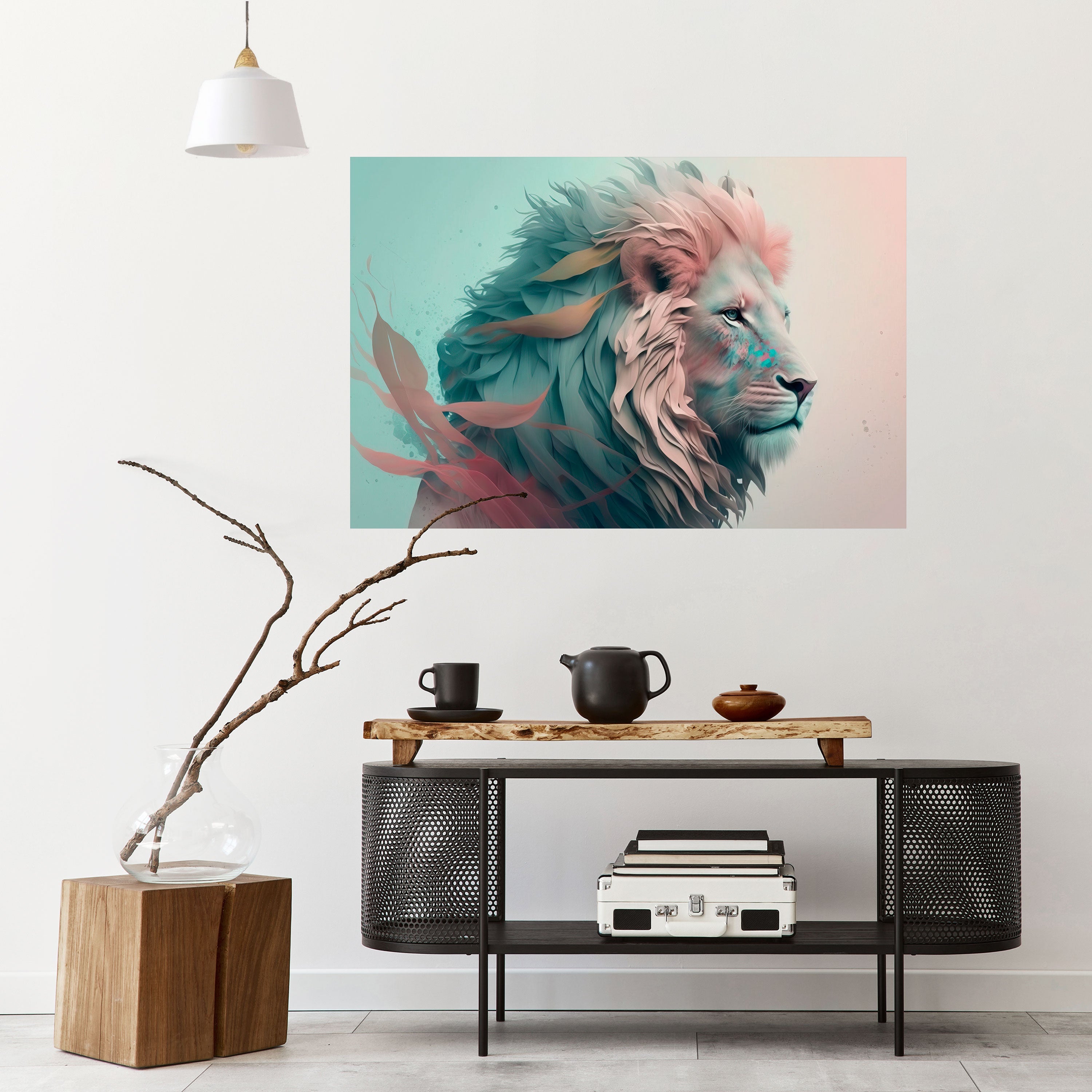 LUMINOUS LION MAJESTY Poster Horizontal Autocolante
