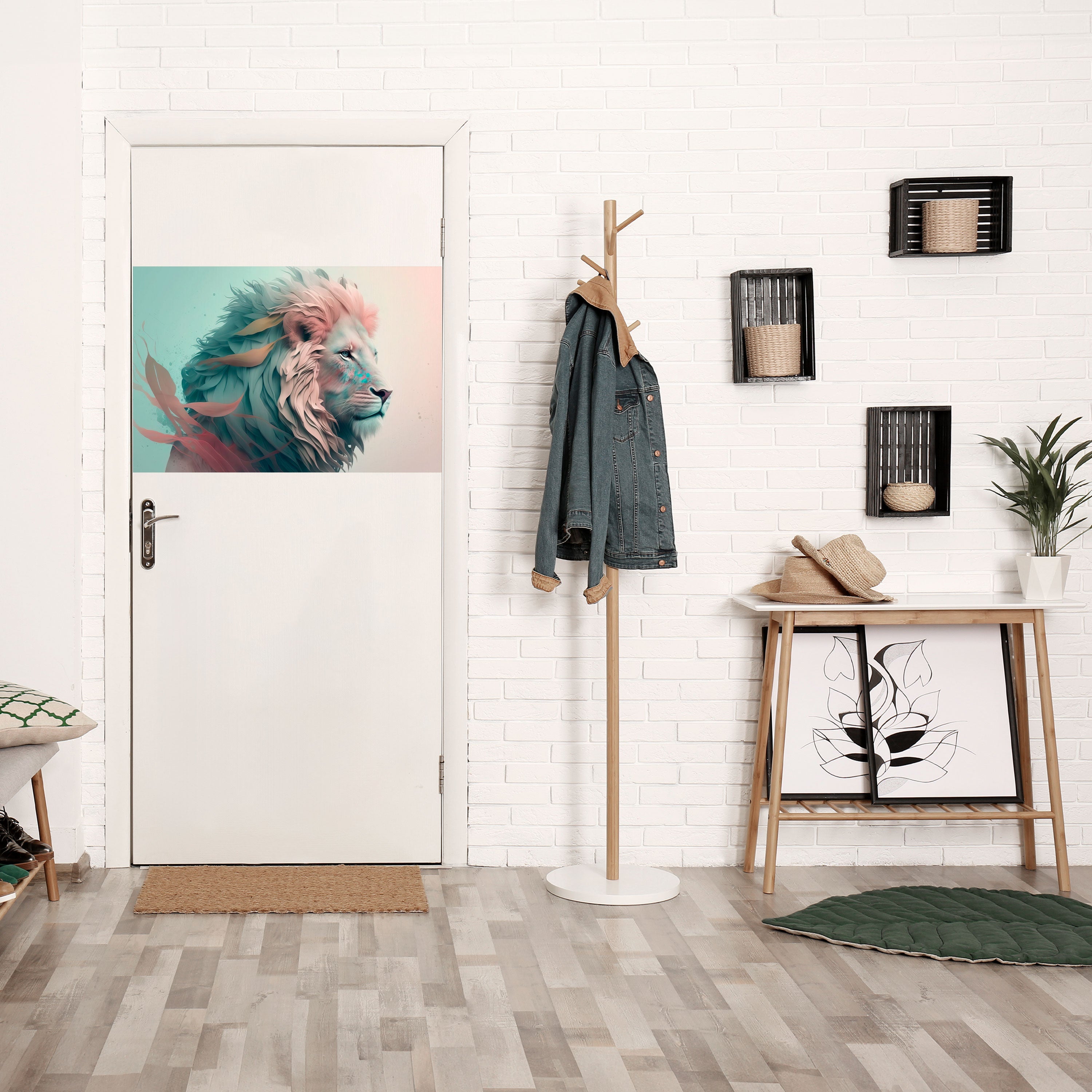 LUMINOUS LION MAJESTY Poster Horizontal Autocolante