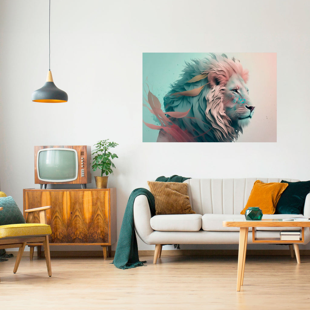 LUMINOUS LION MAJESTY Poster Horizontal Autocolante