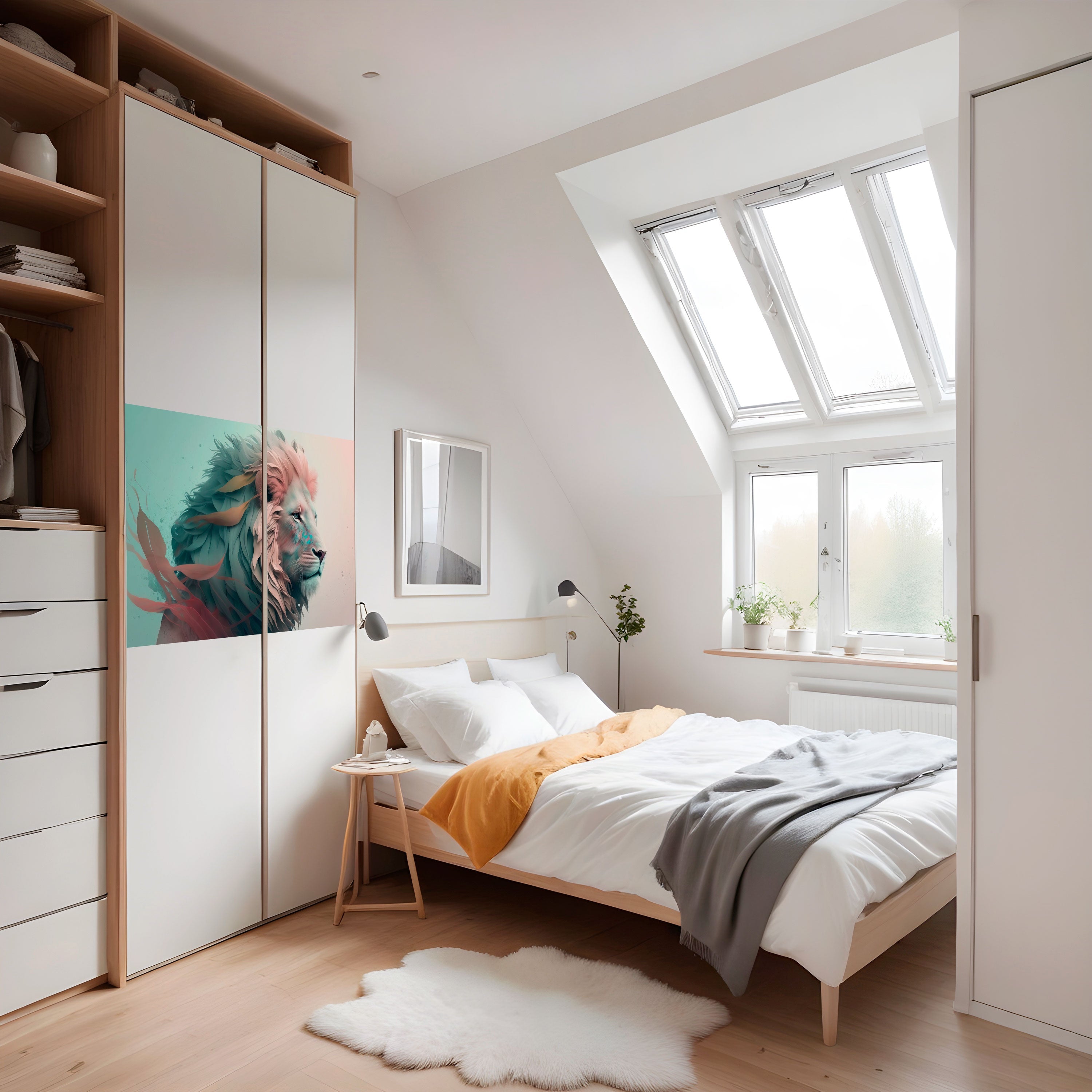 LUMINOUS LION MAJESTY Poster Horizontal Autocolante