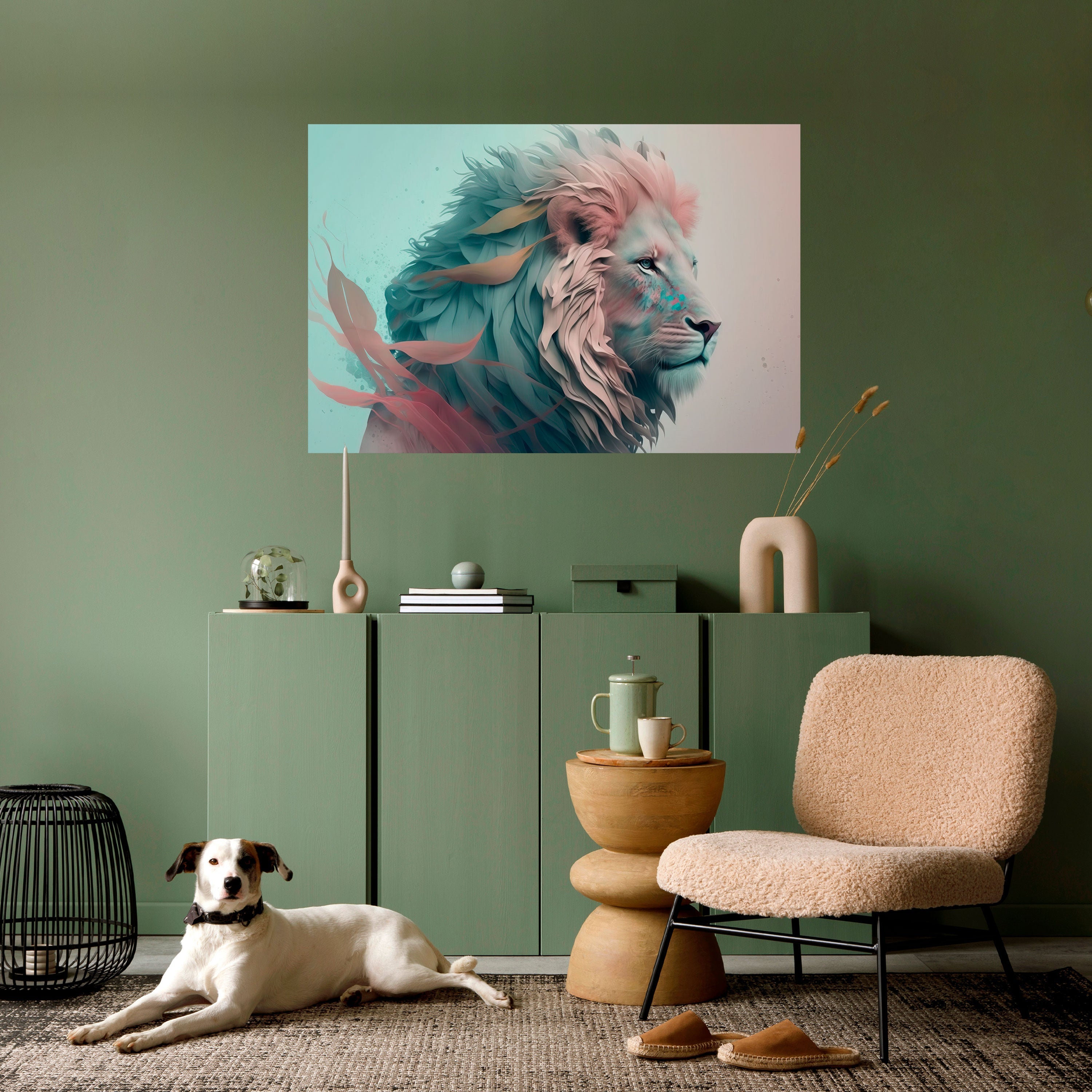 LUMINOUS LION MAJESTY Poster Horizontal Autocolante