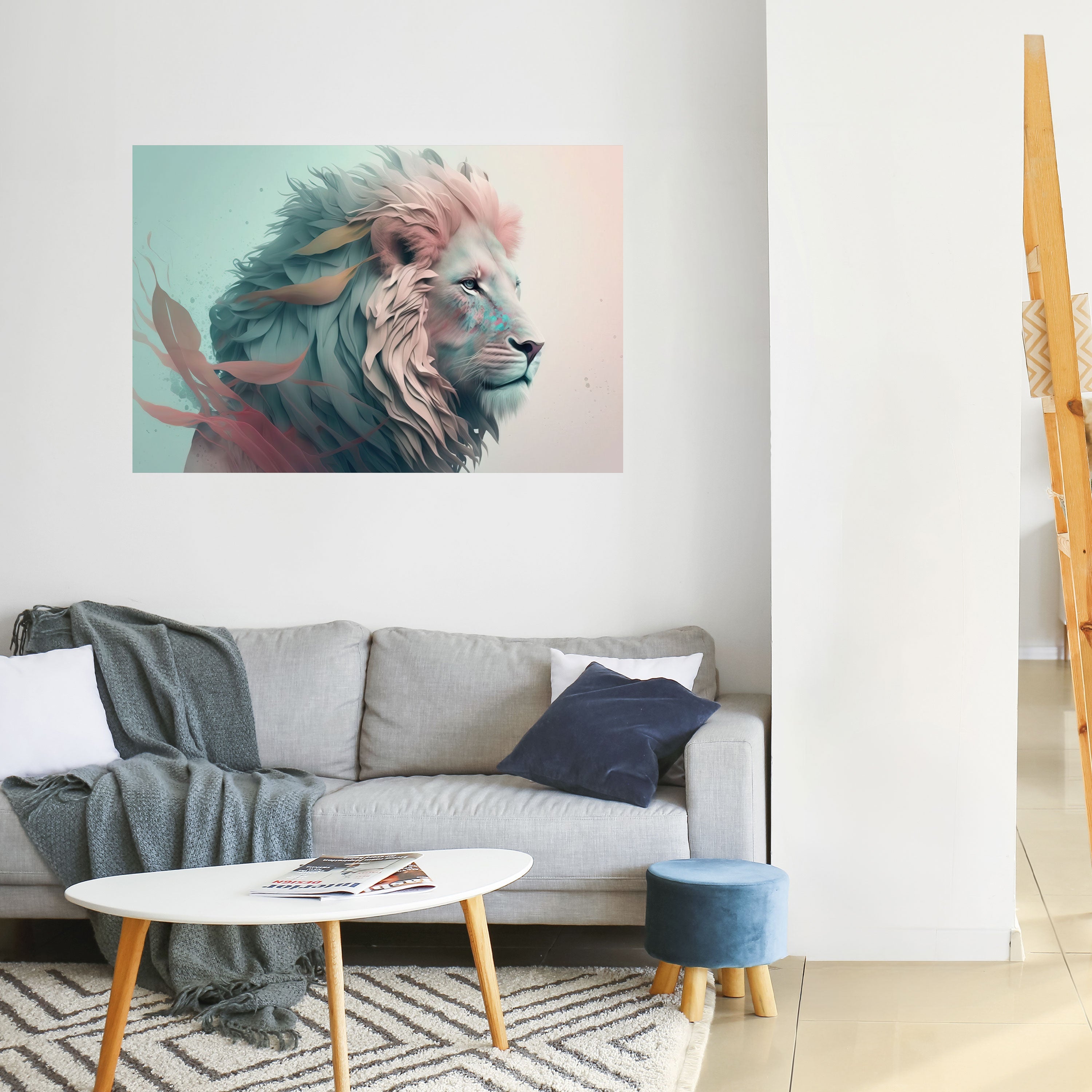 LUMINOUS LION MAJESTY Poster Horizontal Autocolante