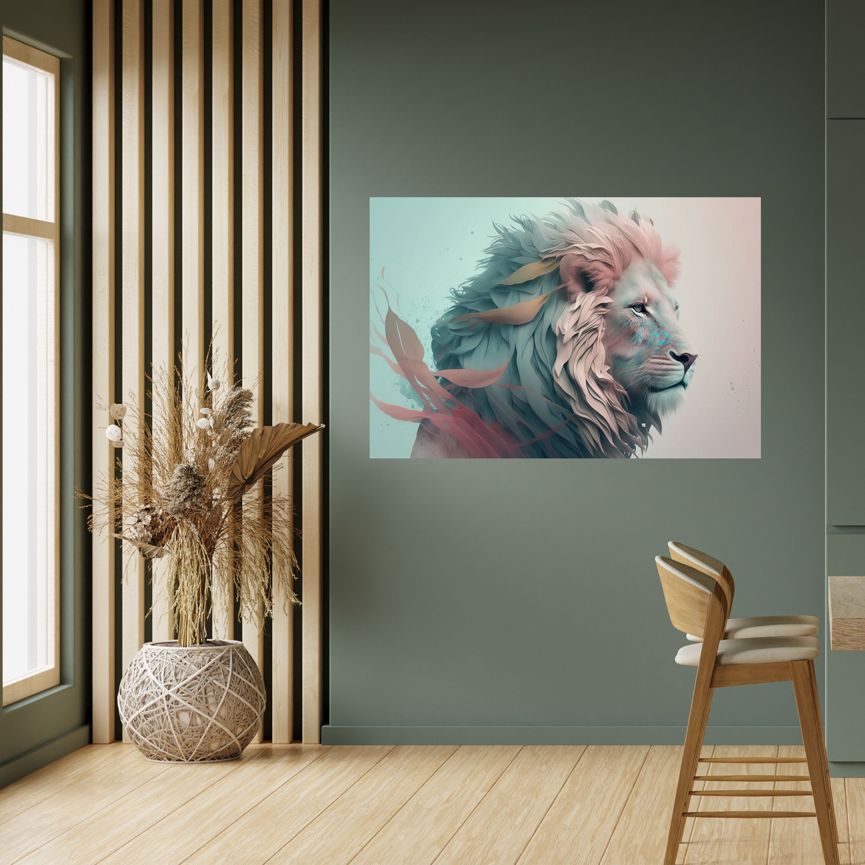 LUMINOUS LION MAJESTY Poster Horizontal Autocolante