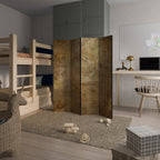 GILDED LEAF CASCADE Biombo Decorativo de 4 Painéis