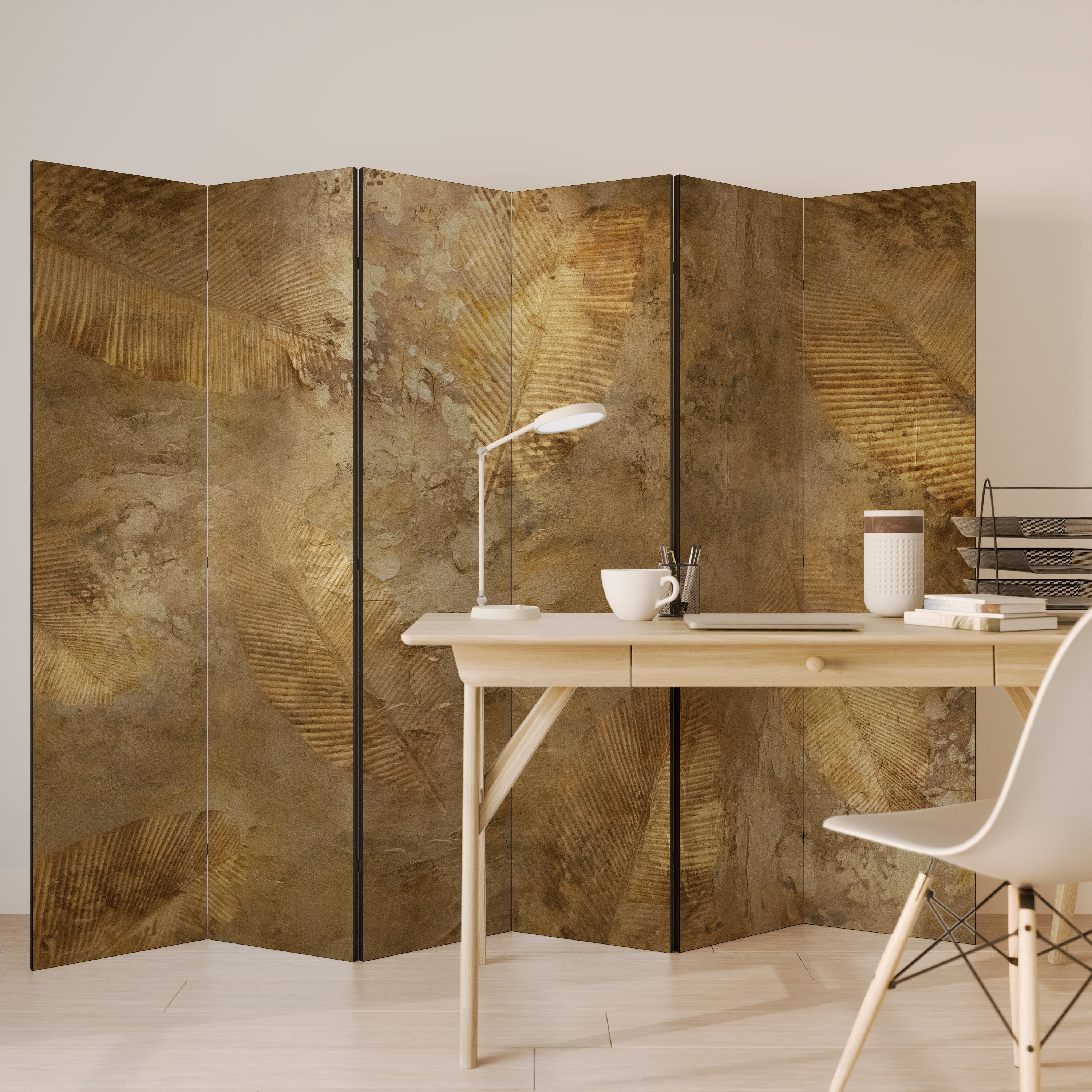 GILDED LEAF CASCADE 6-Panel Room Divider