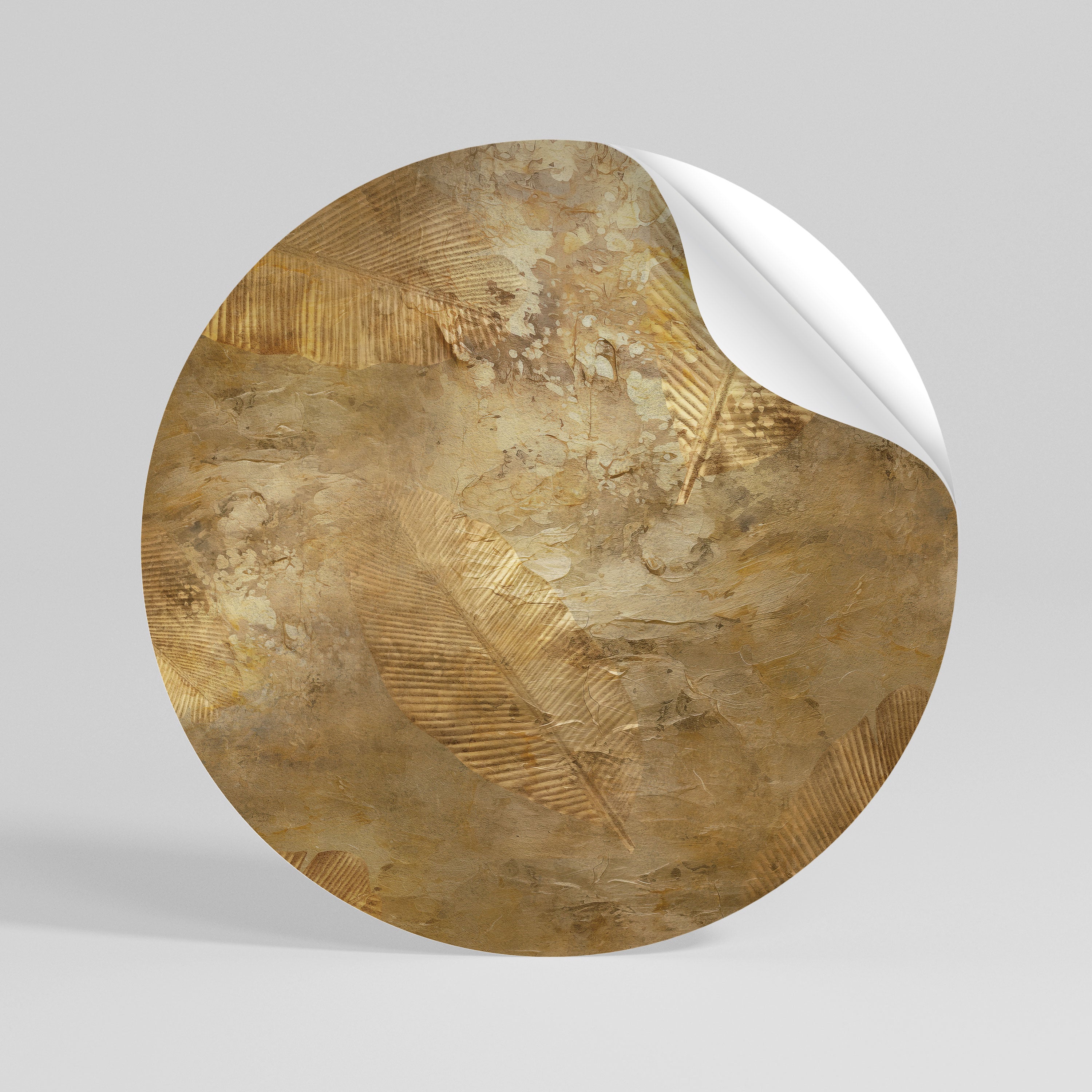 GILDED LEAF CASCADE Autocolante Redondo Removível