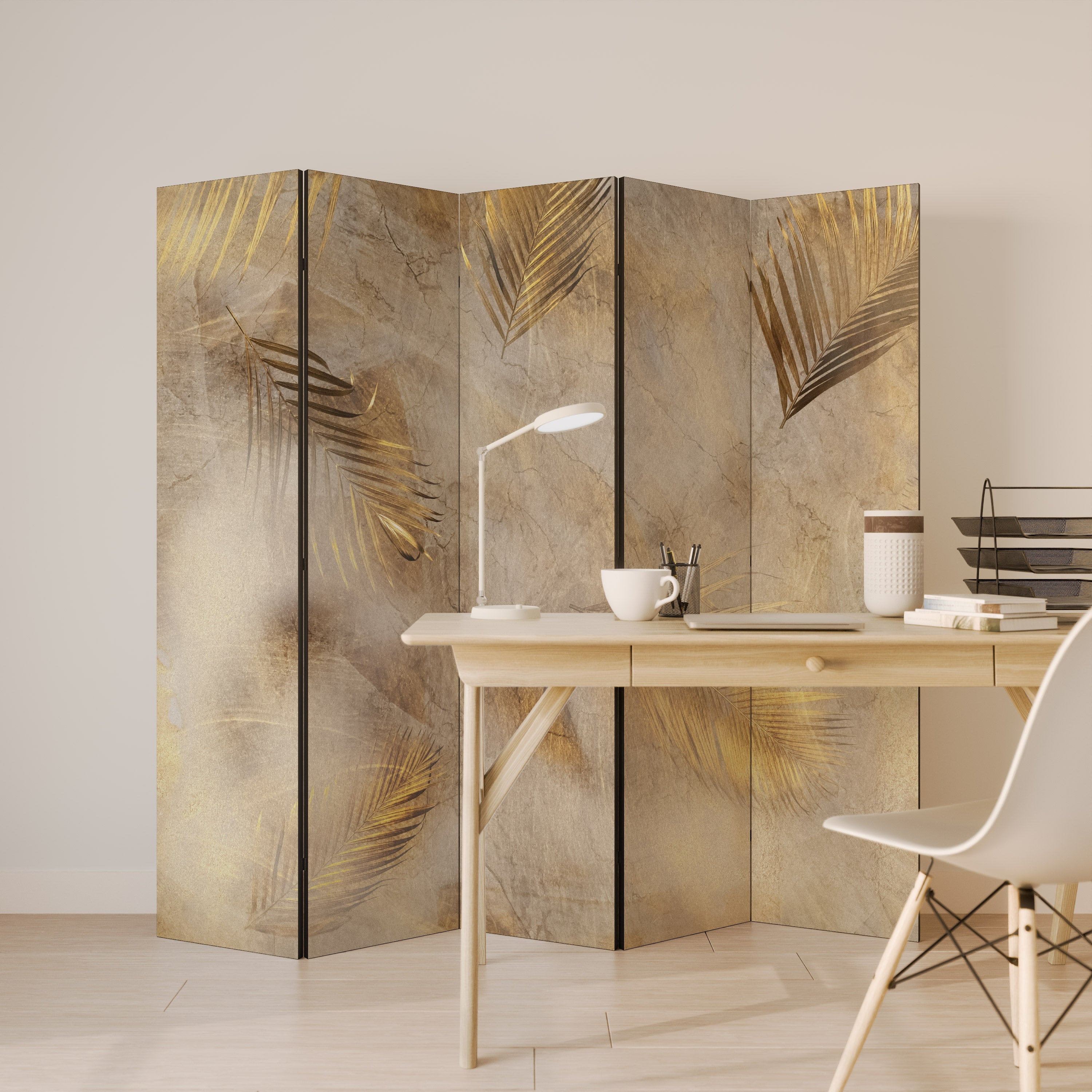 LEAVES OF SPLENDOR Biombo Decorativo de 5 Painéis