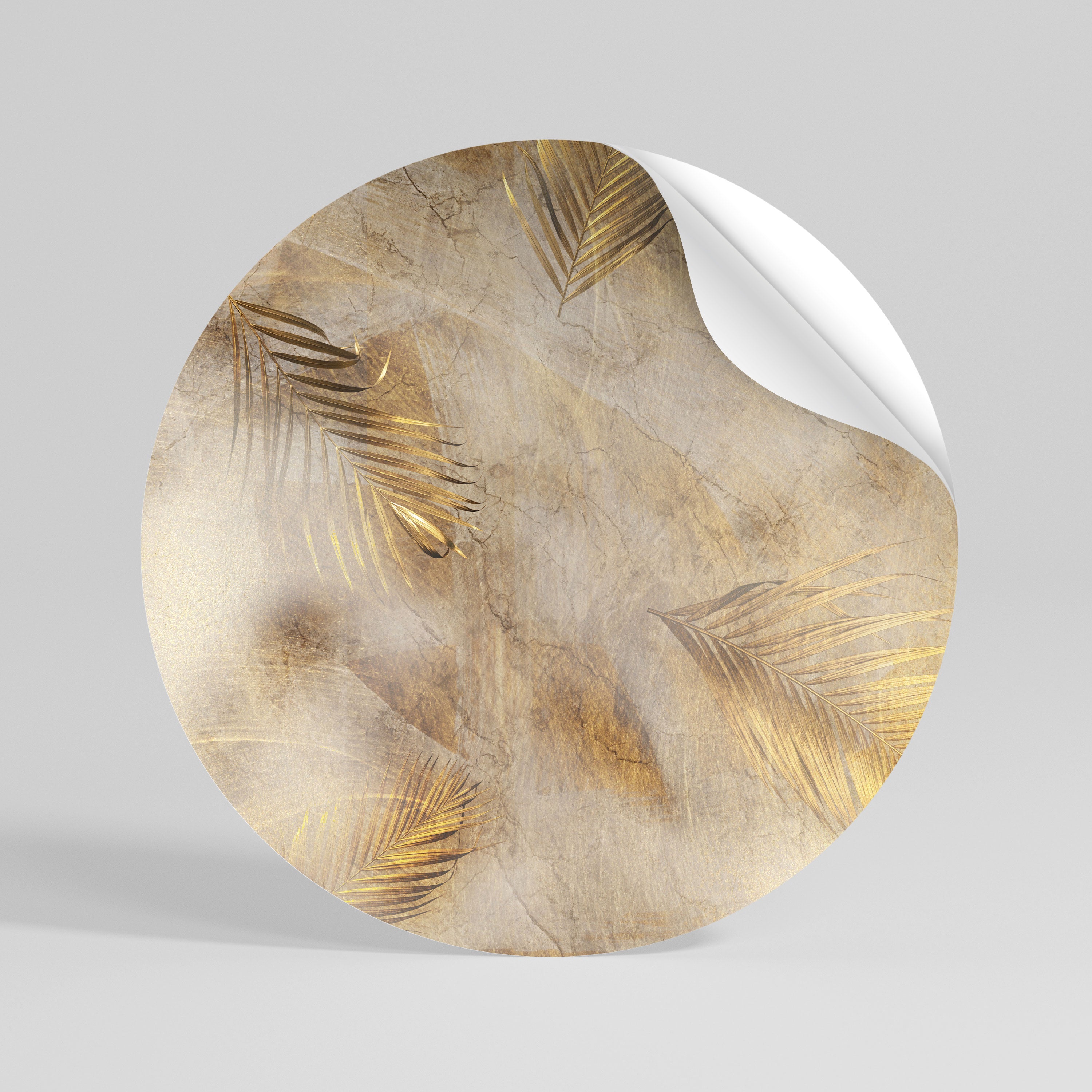 LEAVES OF SPLENDOR Autocolante Redondo Removível