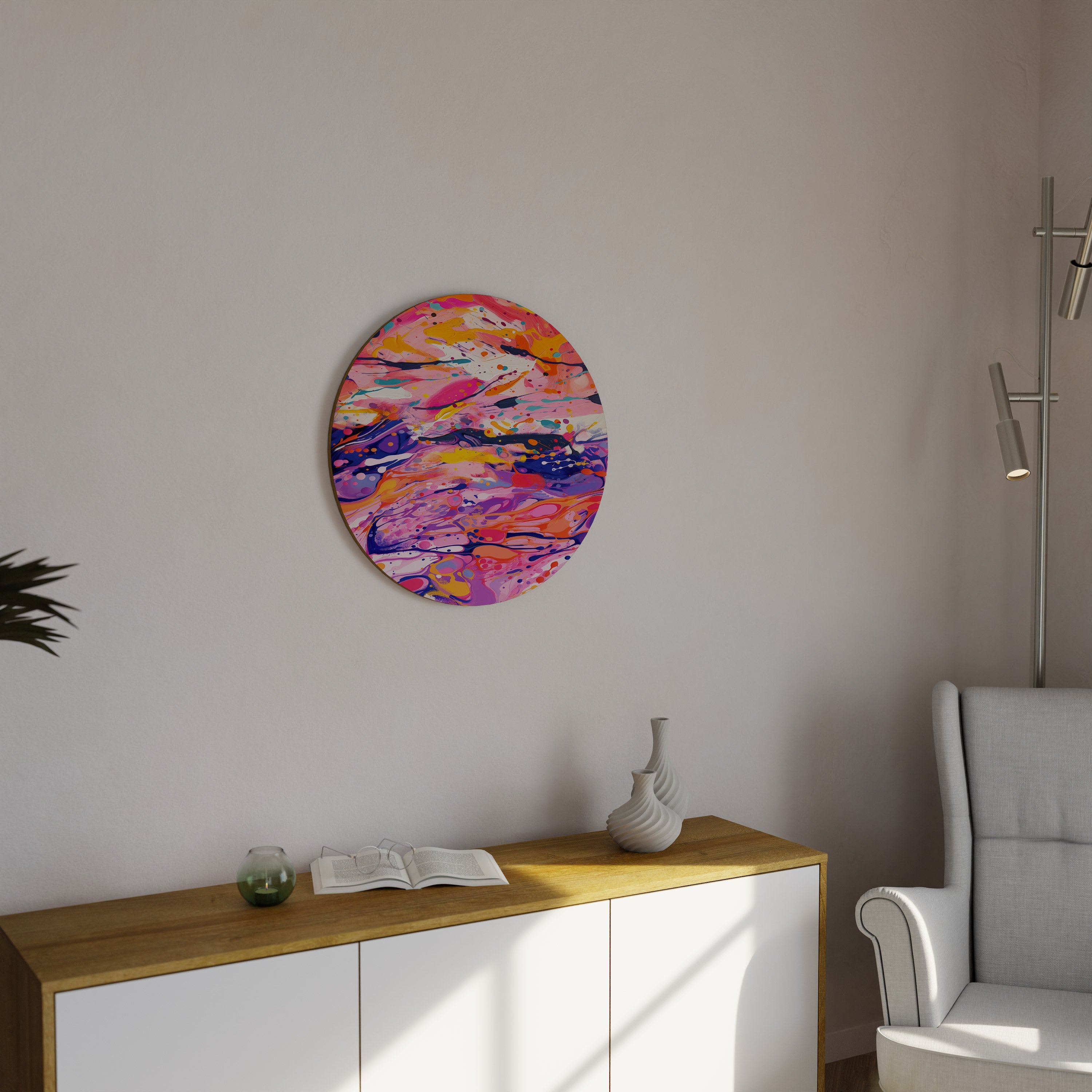 EXPRESSIVE ECHOES Quadro Redondo Decorativo