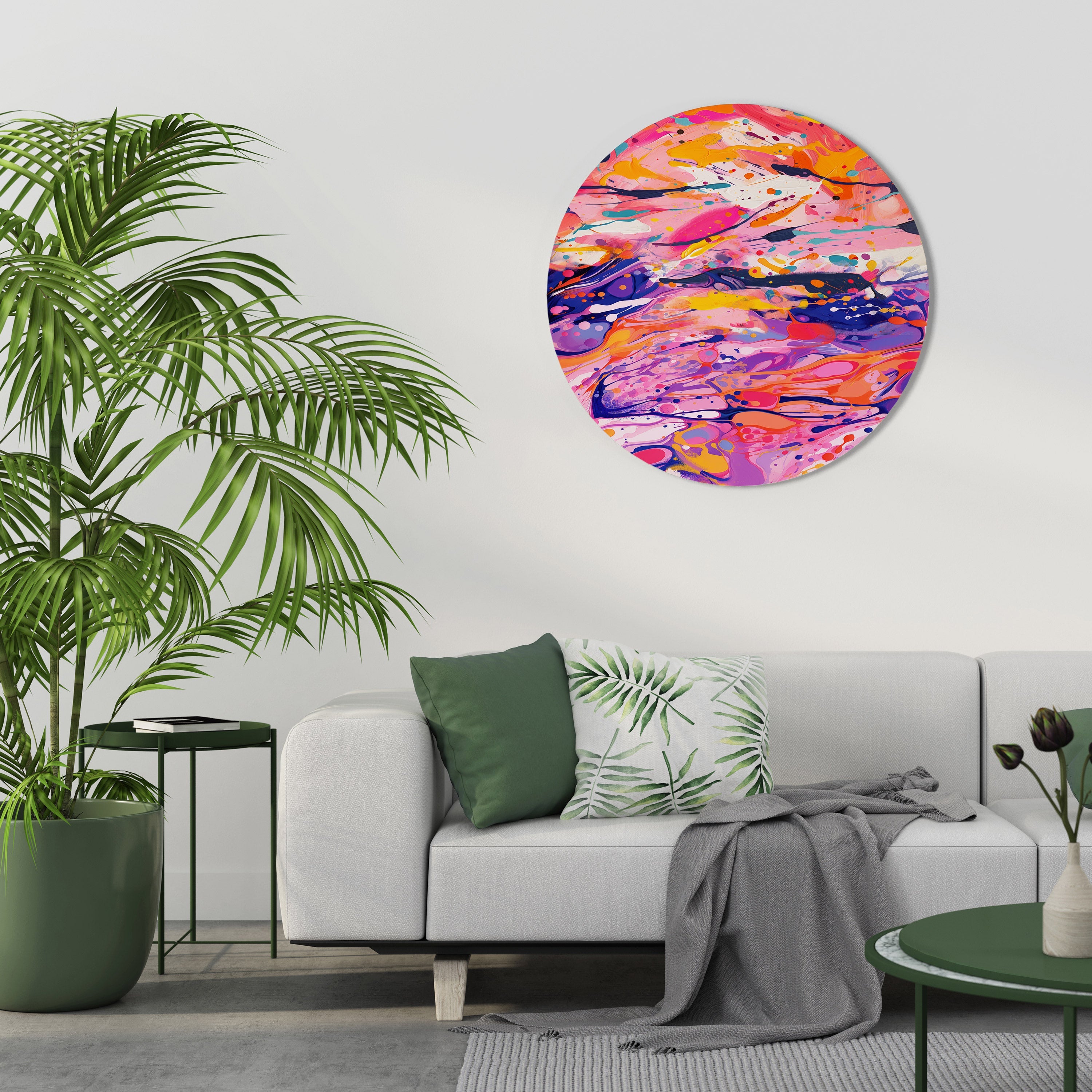 EXPRESSIVE ECHOES Quadro Redondo Decorativo