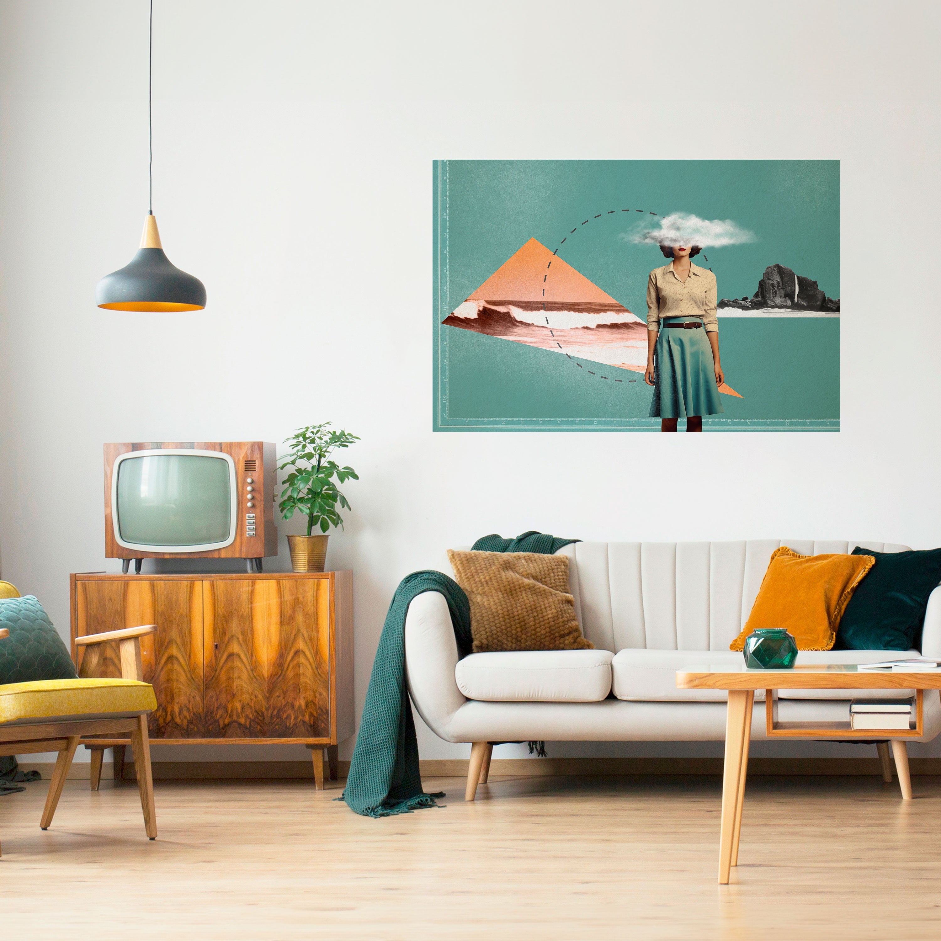 RETRO RESONANCE Poster Horizontal Autocolante