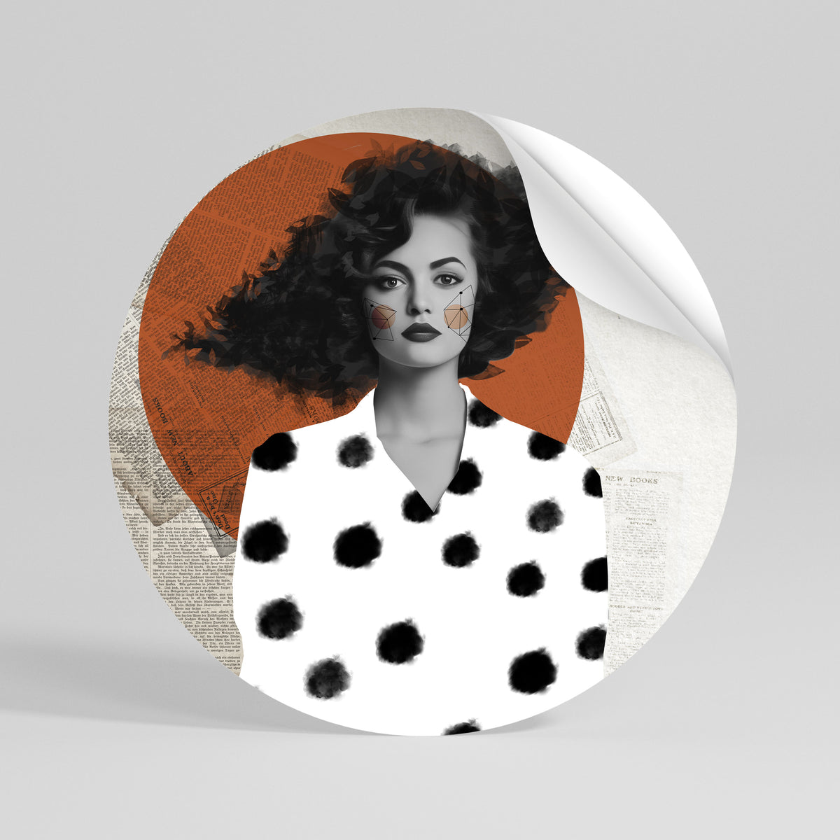 CLASSIC COOL DOTS Autocolante Redondo Removível