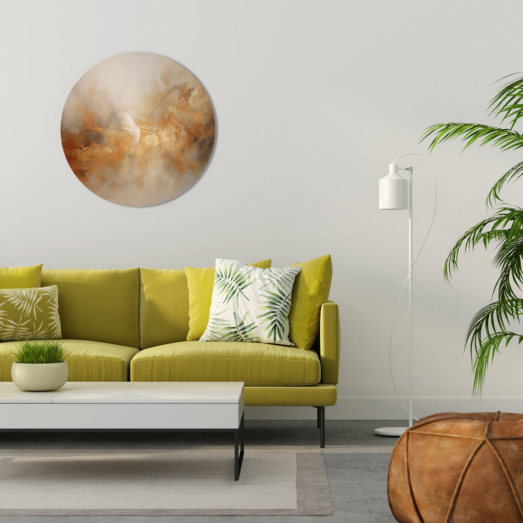 AMBER WHISPERS Quadro Redondo Decorativo