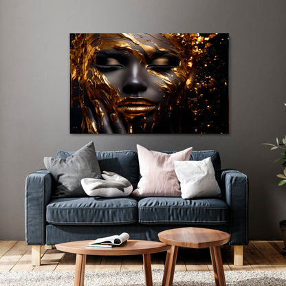 GOLDEN GODDESS Horizontal Canvas Print