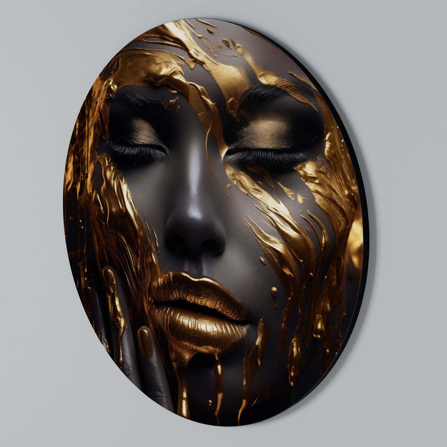 GOLDEN GODDESS Arte de Parede Redonda