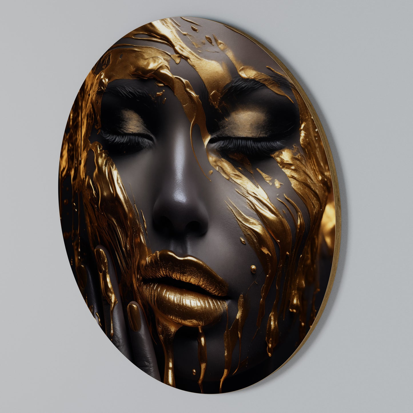 GOLDEN GODDESS Arte de Parede Redonda