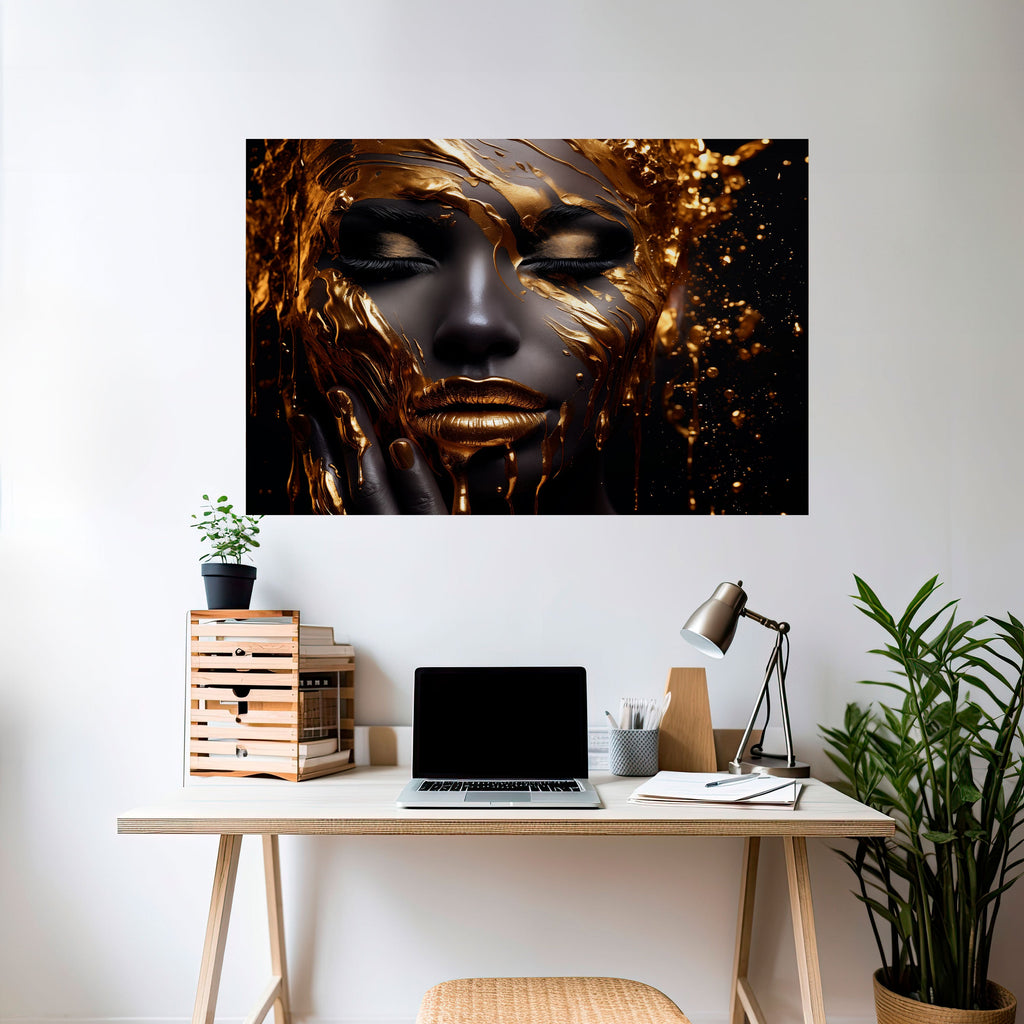 GOLDEN GODDESS Peel and Stick Horizontal Poster
