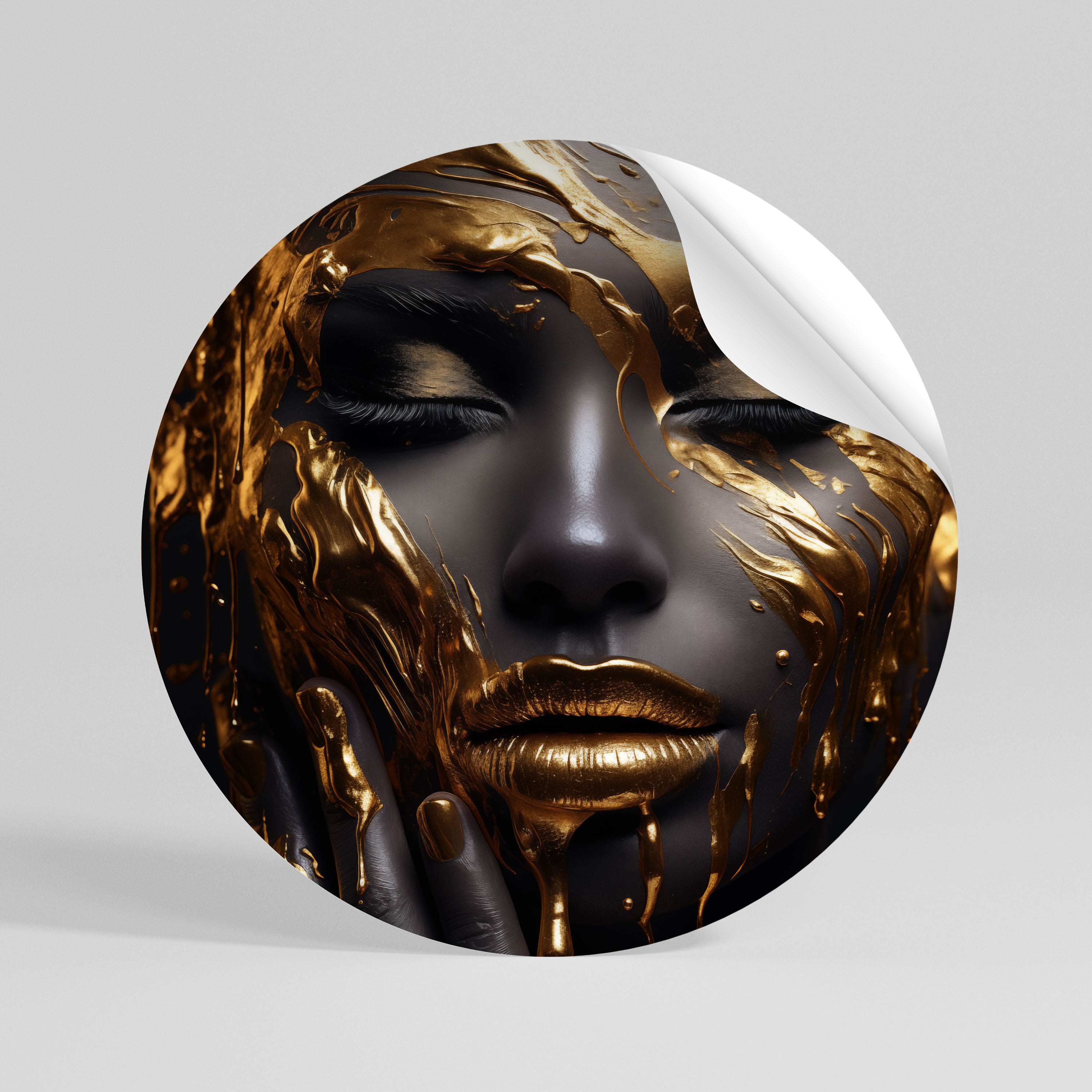 GOLDEN GODDESS Autocolante Redondo Removível