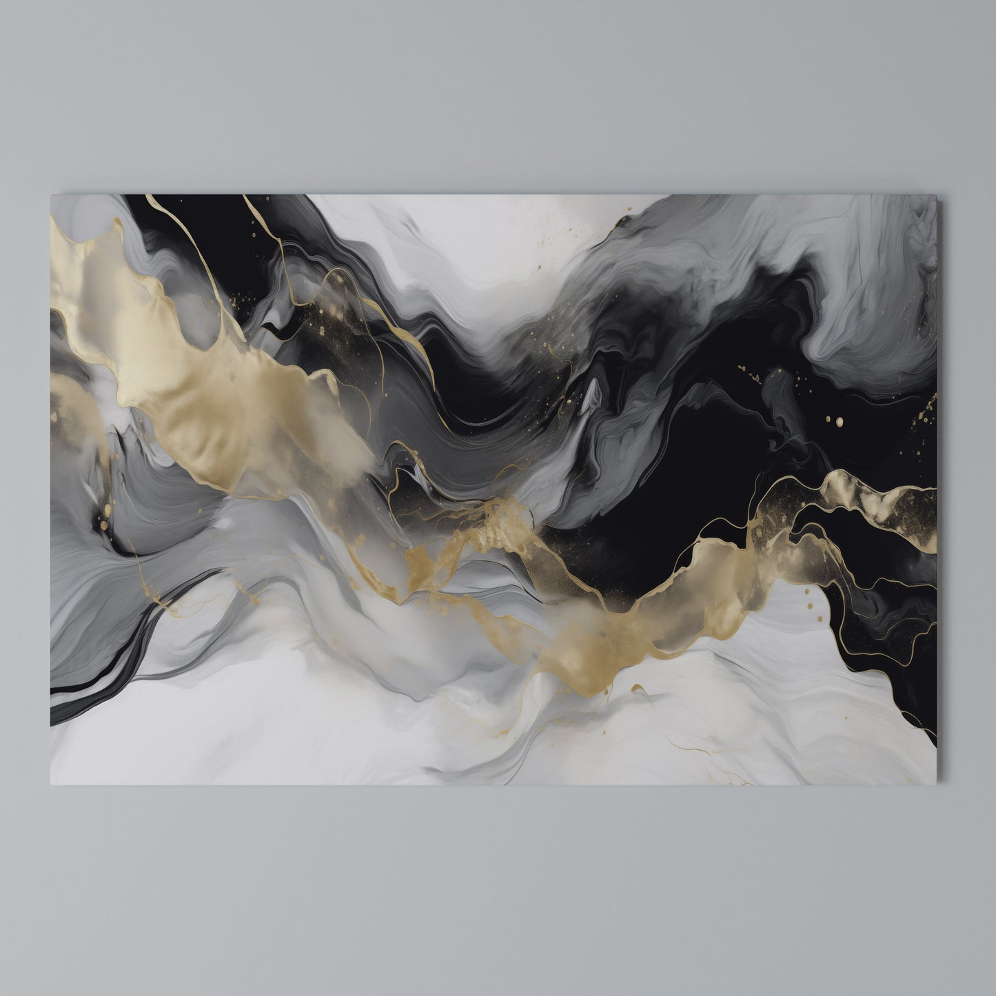 BLACK AND WHITE CONFLUENCE Horizontal Canvas Print