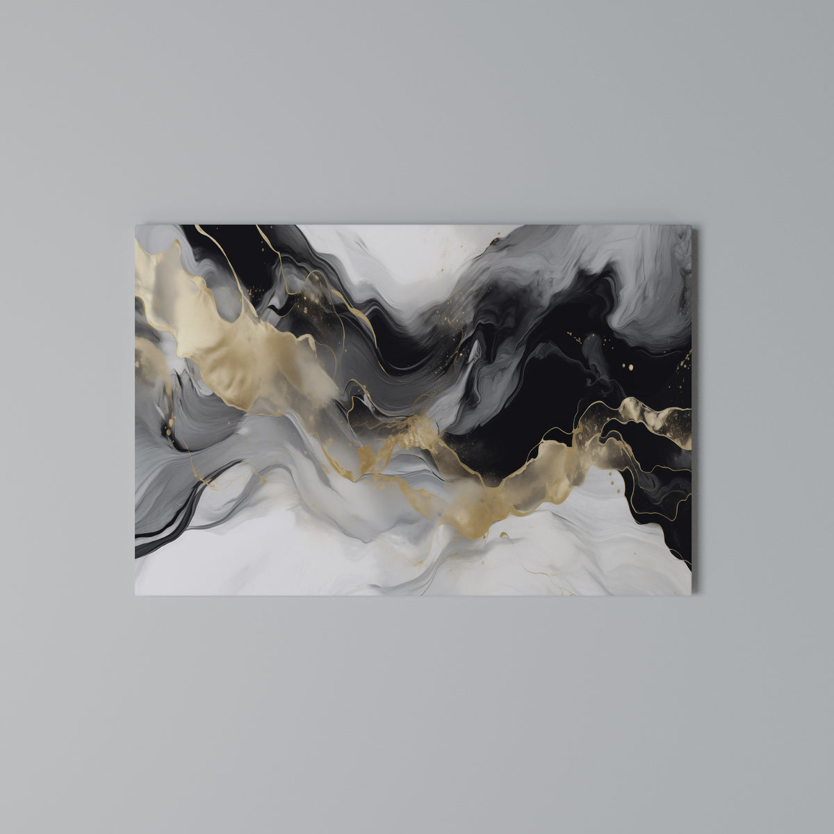 BLACK AND WHITE CONFLUENCE Horizontal Canvas Print