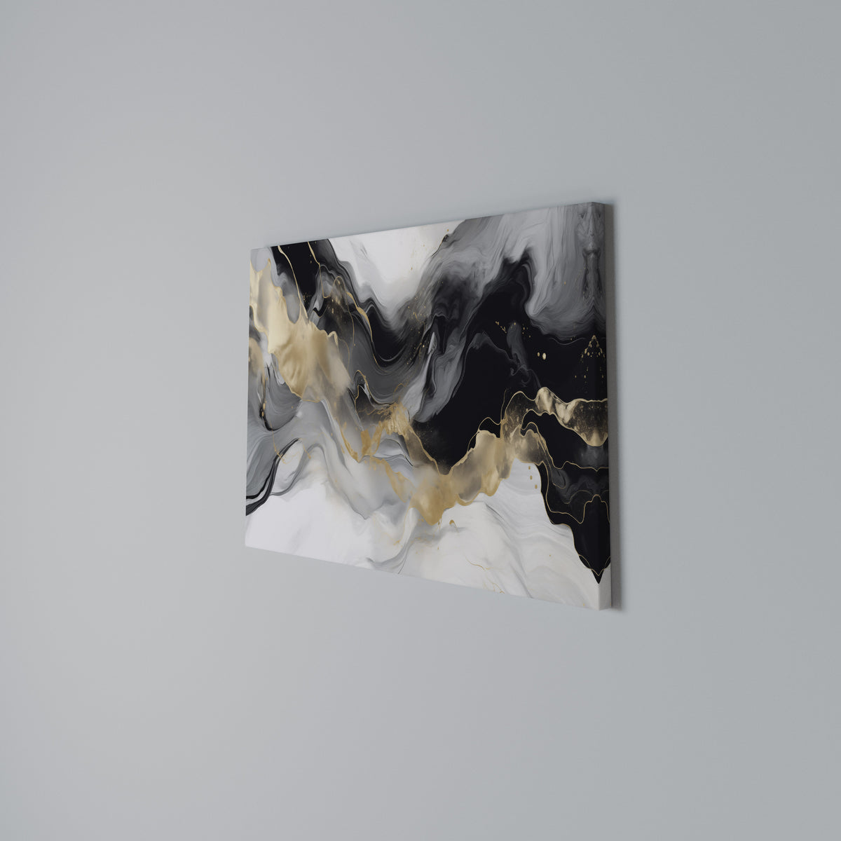 BLACK AND WHITE CONFLUENCE Horizontal Canvas Print